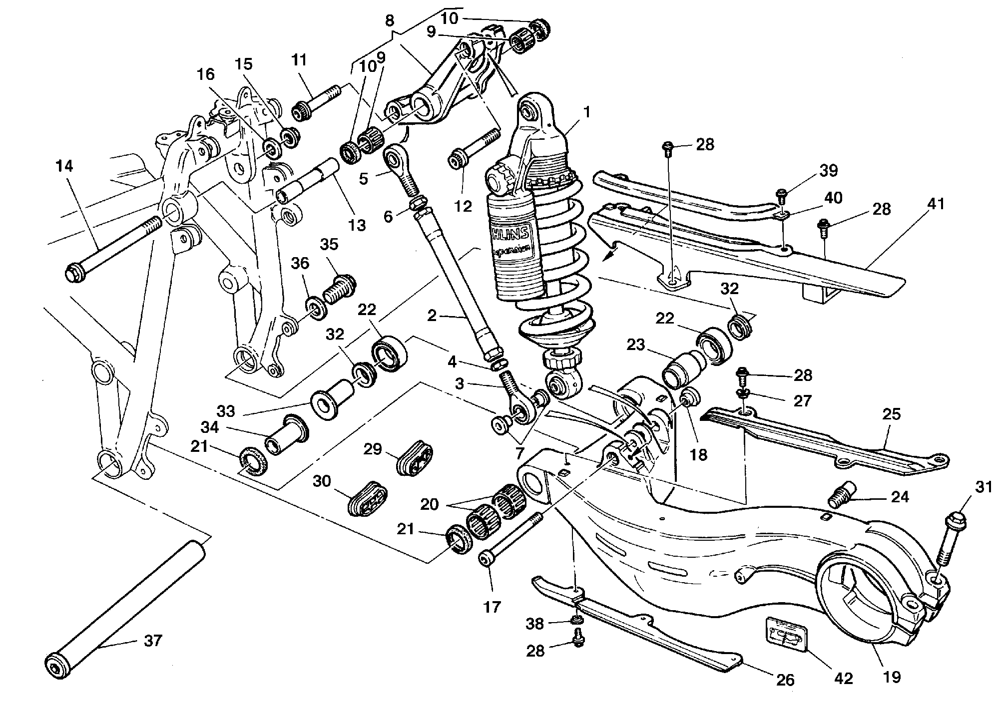 300 AMORTISSEUR ARRIERE POUR SUPERBIKE 748 R 1999