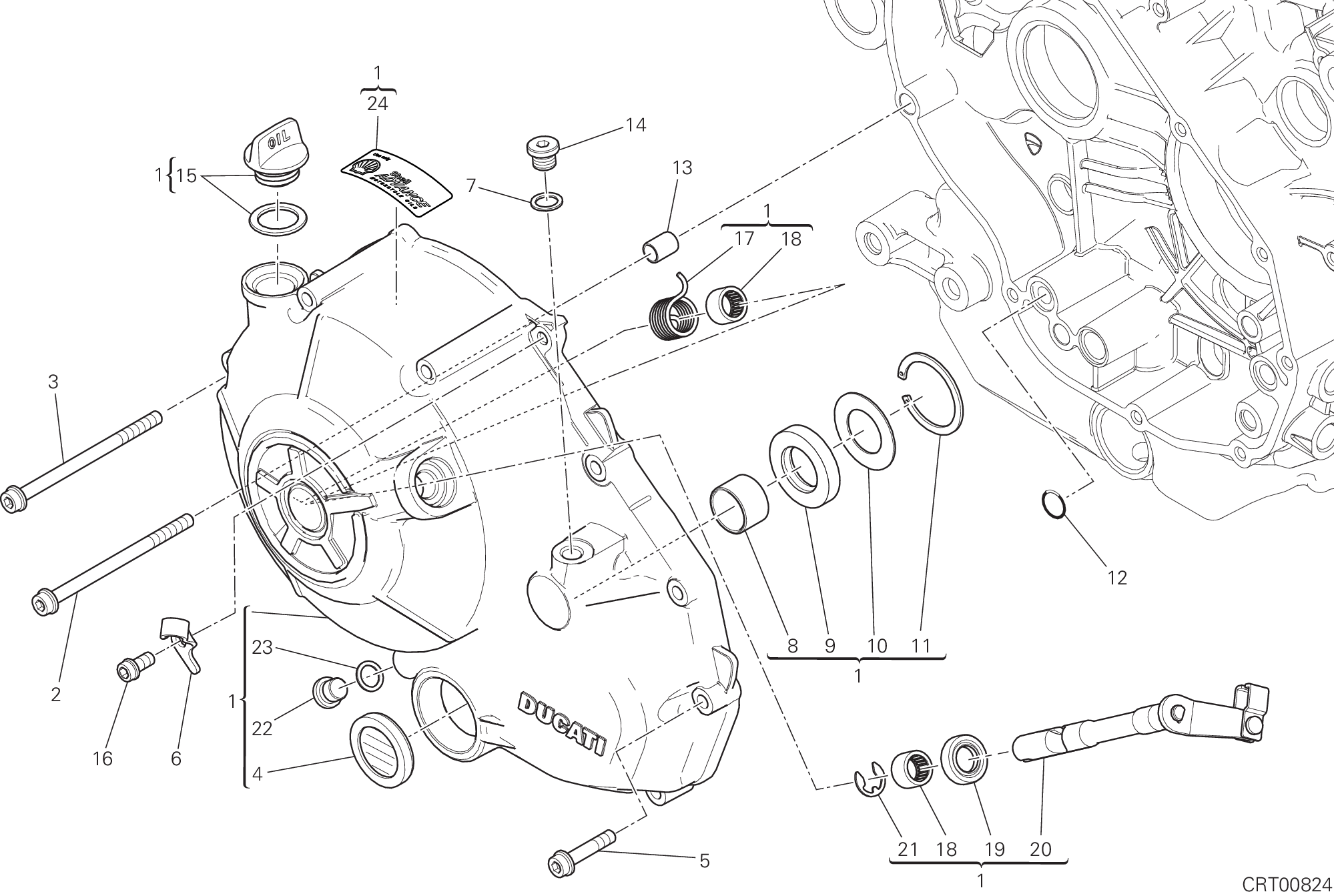 005 COUVERCLE EMBRAYAGE POUR MONSTER 797 2019