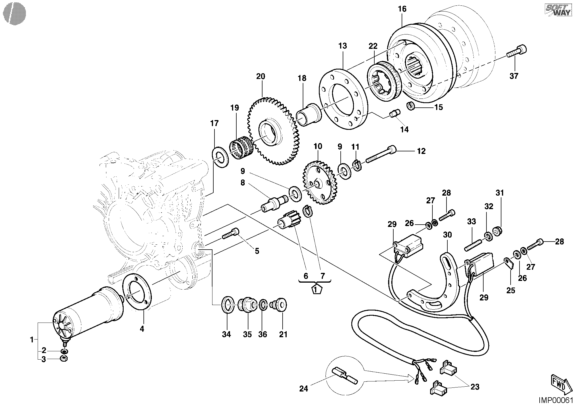 012 DEMARREUR ELECTRIQUE POUR MONSTER 400 2002