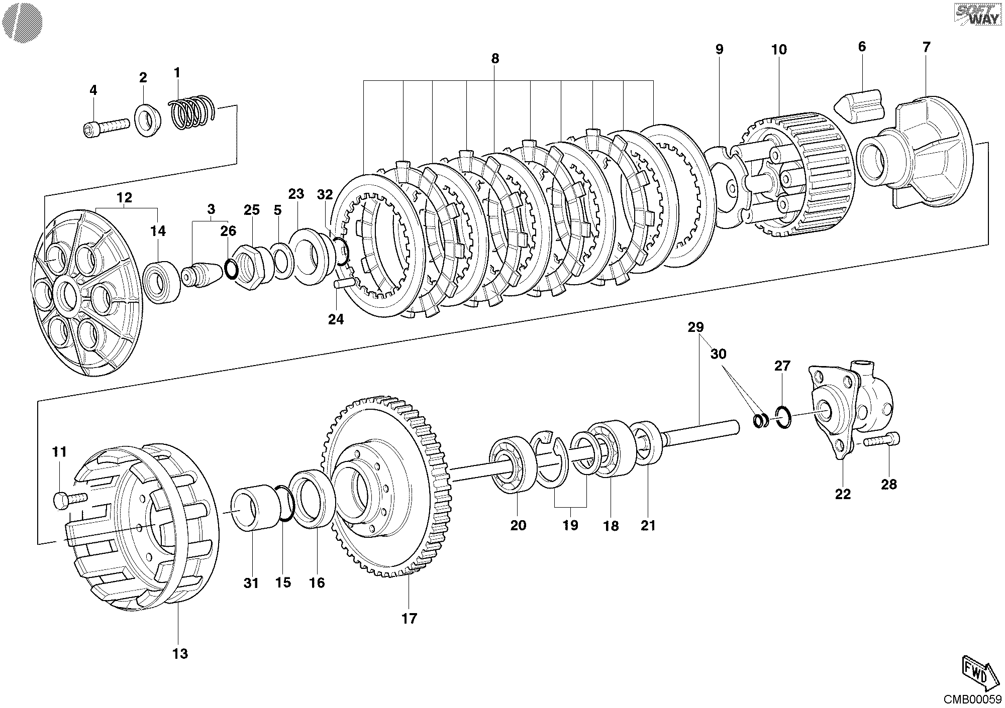 004 EMBRAYAGE POUR MONSTER 1000 2003