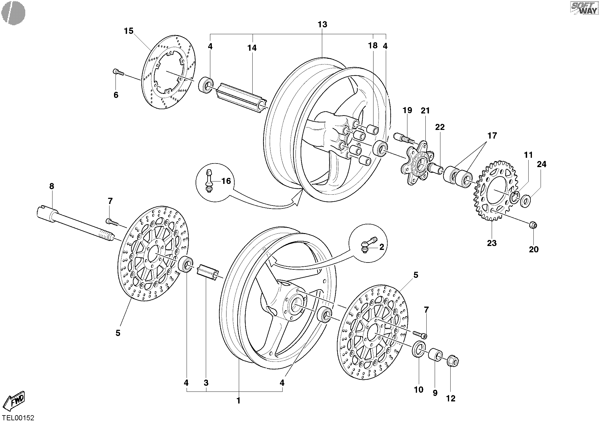 025 ROUES POUR MONSTER 1000 2004