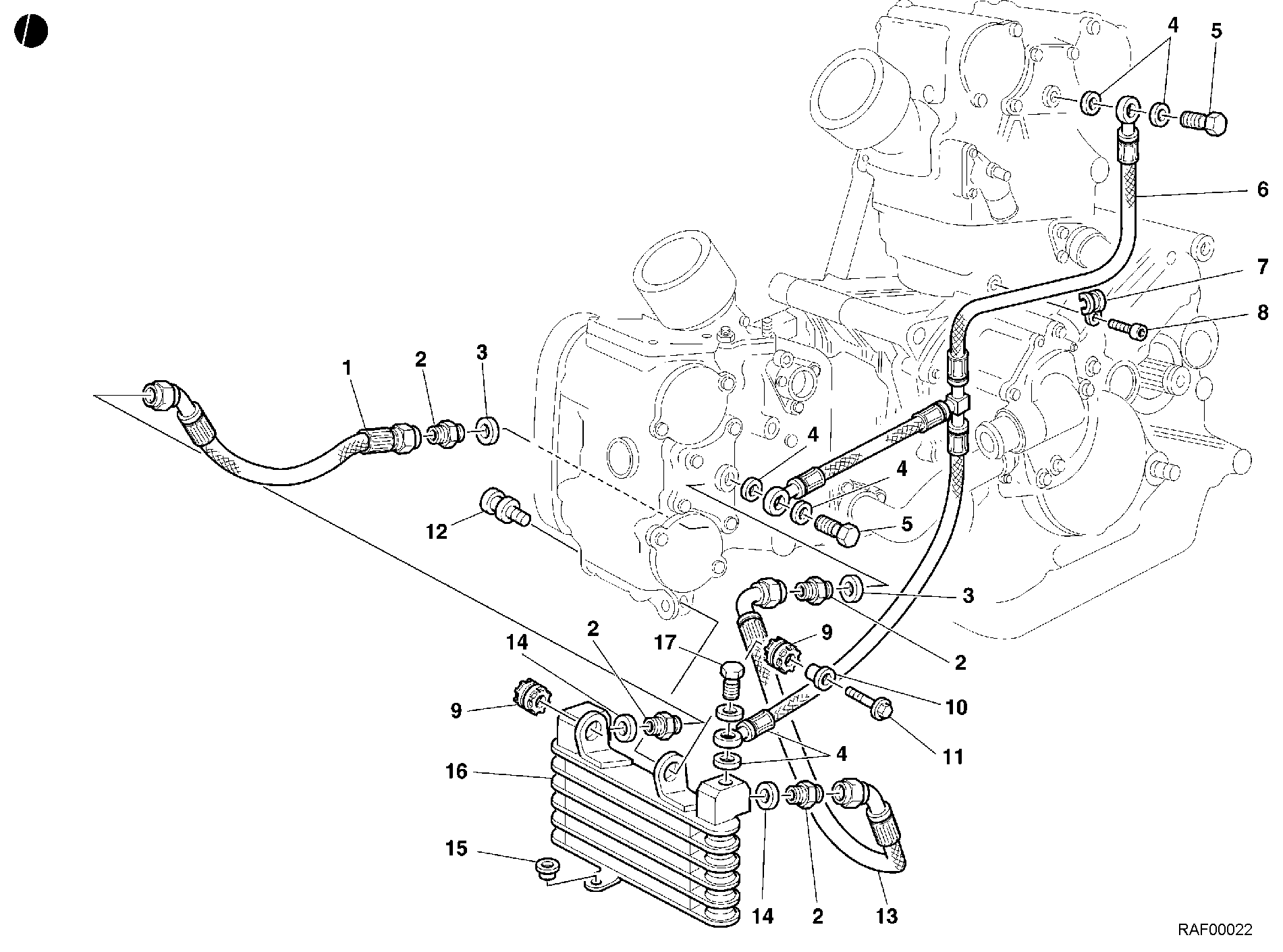 037 RADIATEUR A HUILE POUR SUPERBIKE 996 2001