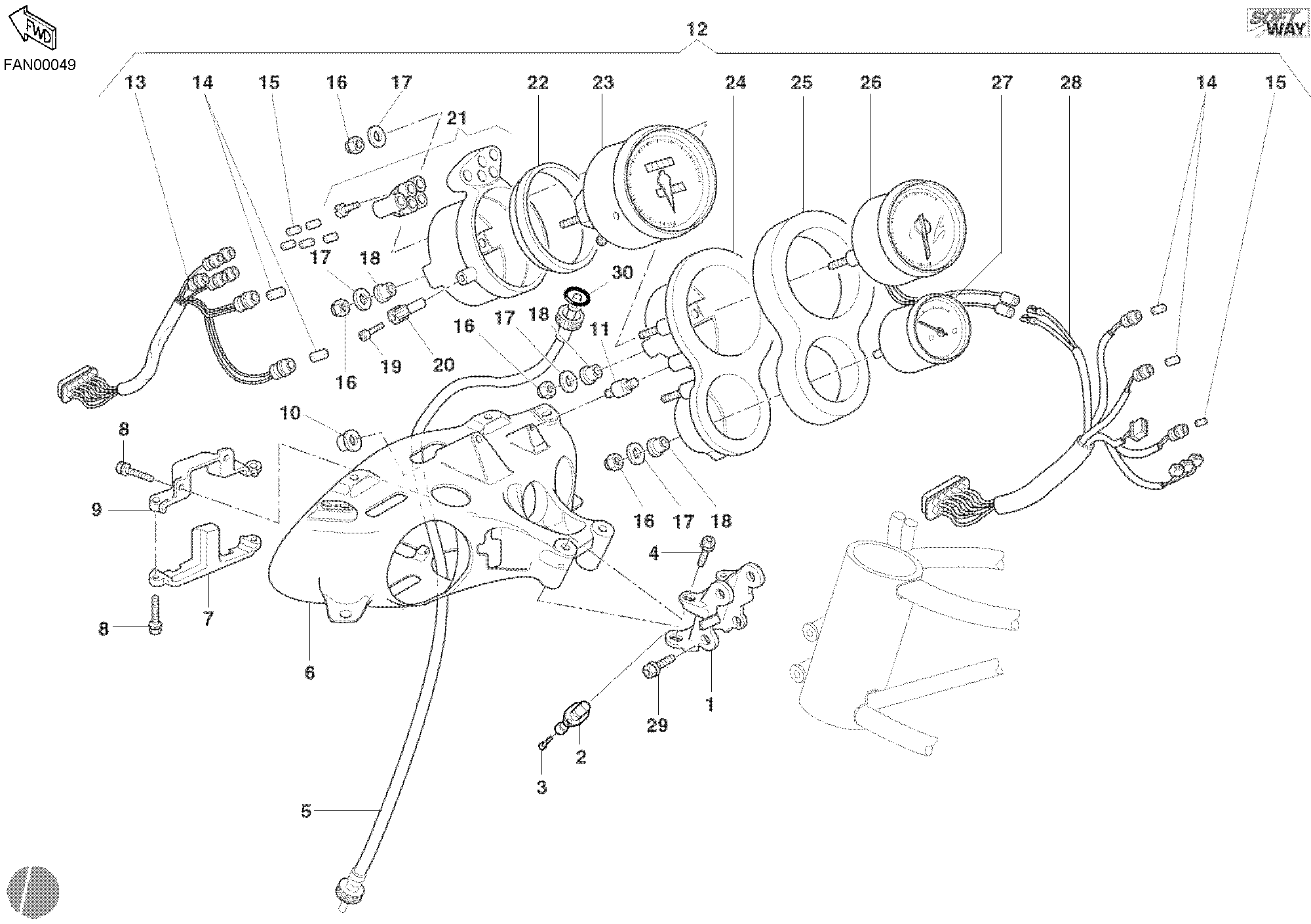 020 COMPTEURS POUR SUPERBIKE 998 2002