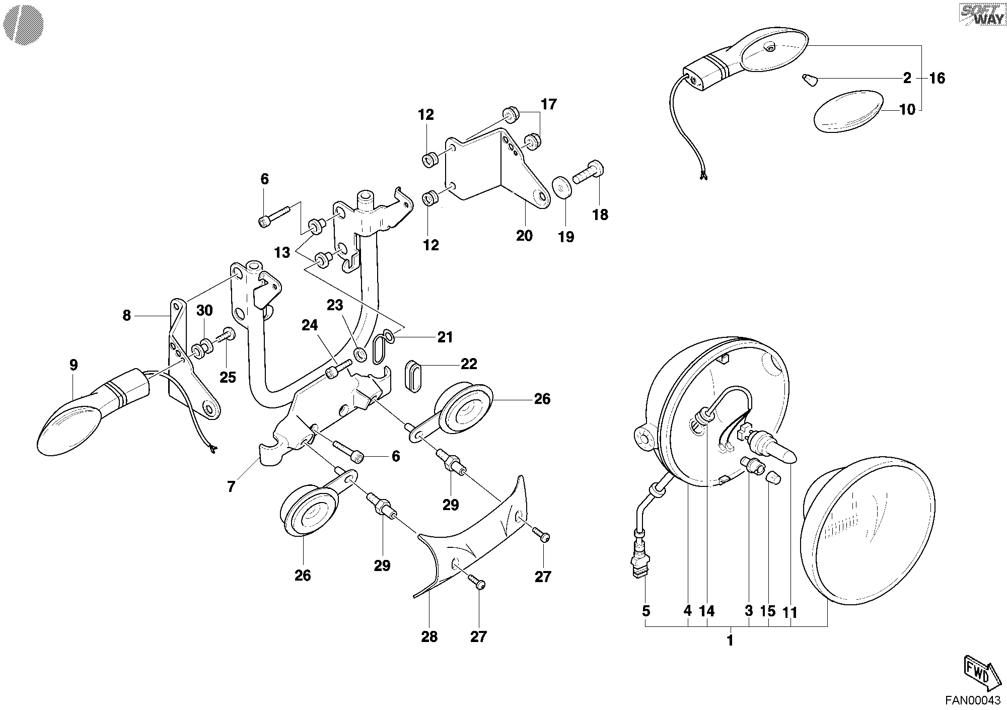 035 FEU AVANT POUR MONSTER S4 2002