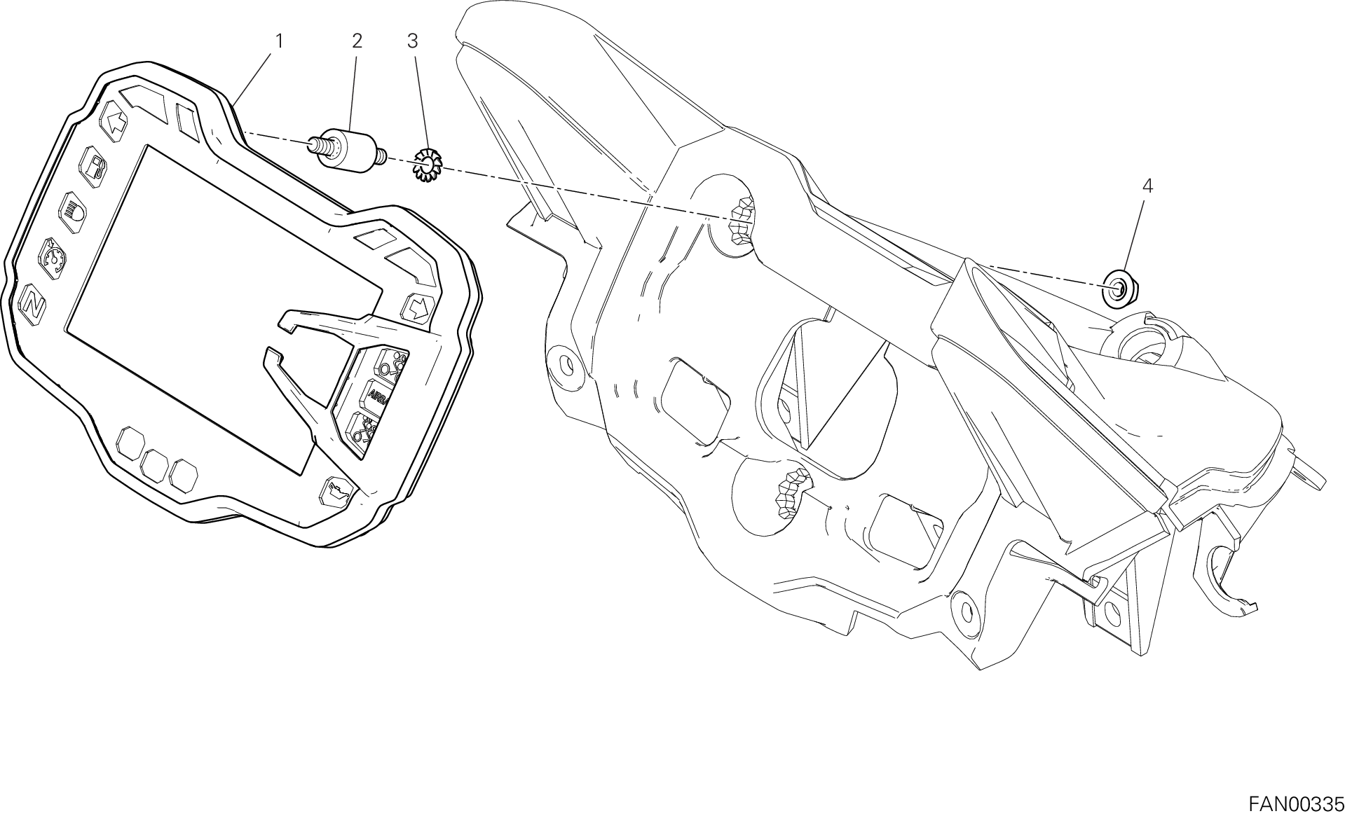 20B TABLEAU DE BORD POUR MULTISTRADA 1260 S ABS 2018