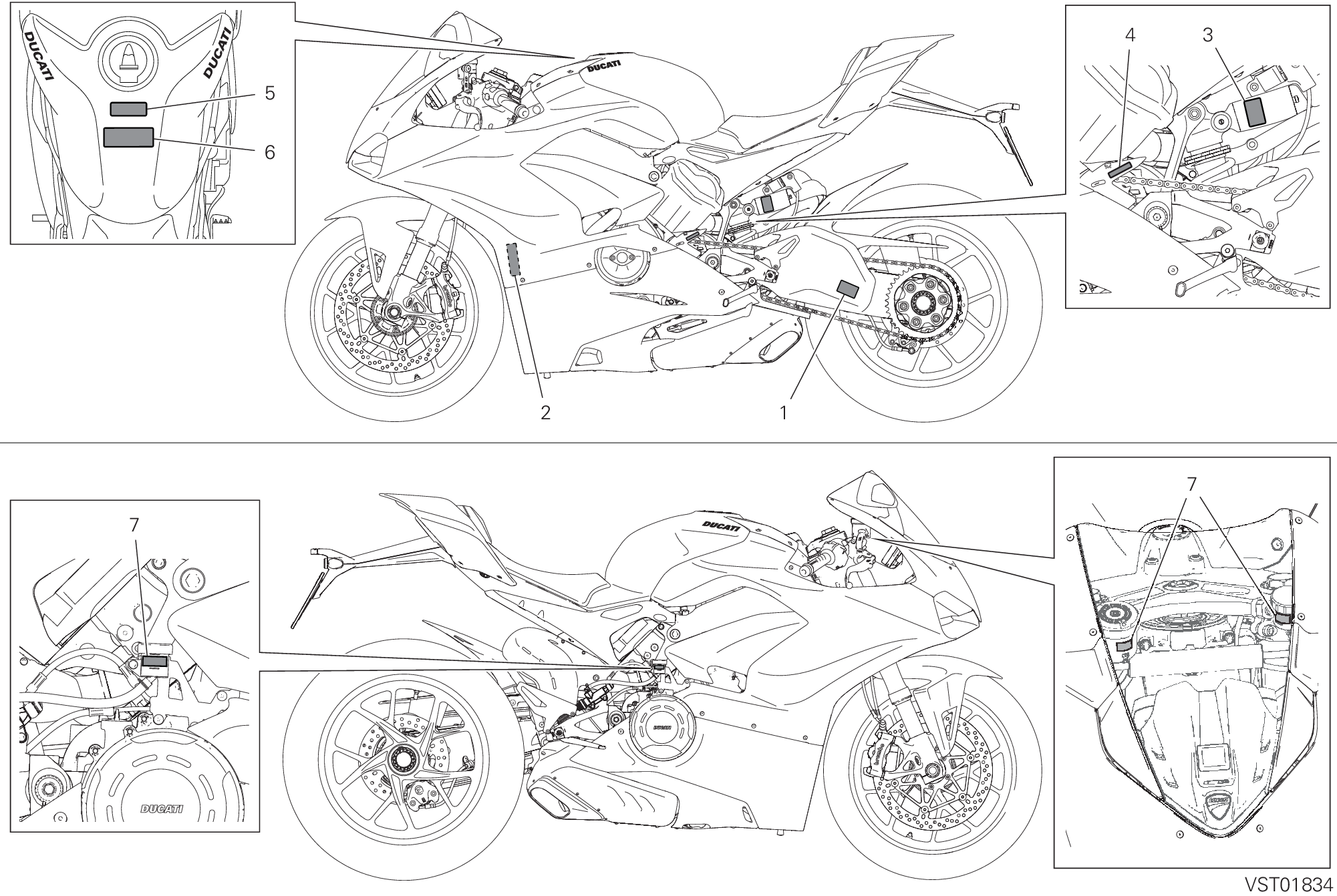 38A POSITIONNEMENT DE PLACEMENT POUR SUPERBIKE PANIGALE V4 2018