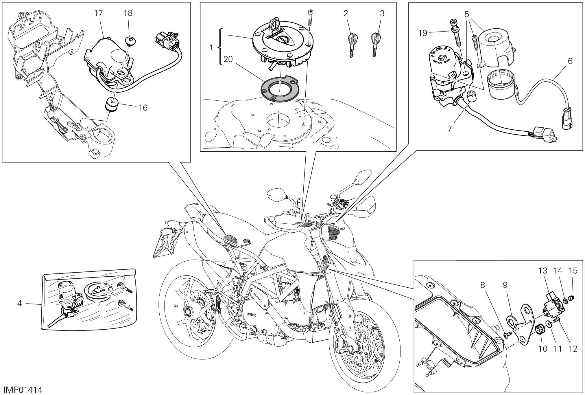 12D DISOISITIF ELECTRIQUES POUR HYPERMOTARD 950 2023