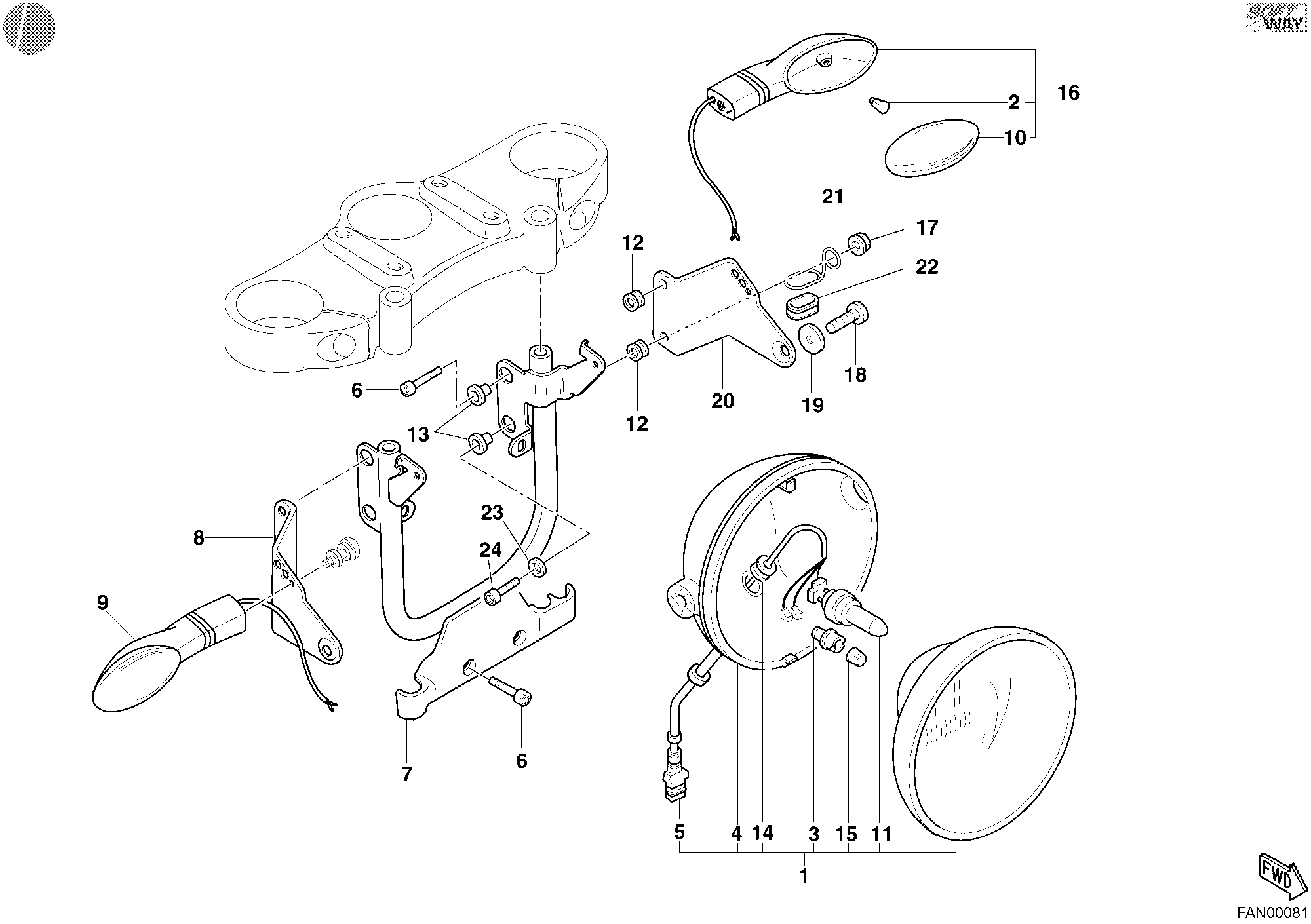 037 FEU AVANT POUR MONSTER S4R 2003