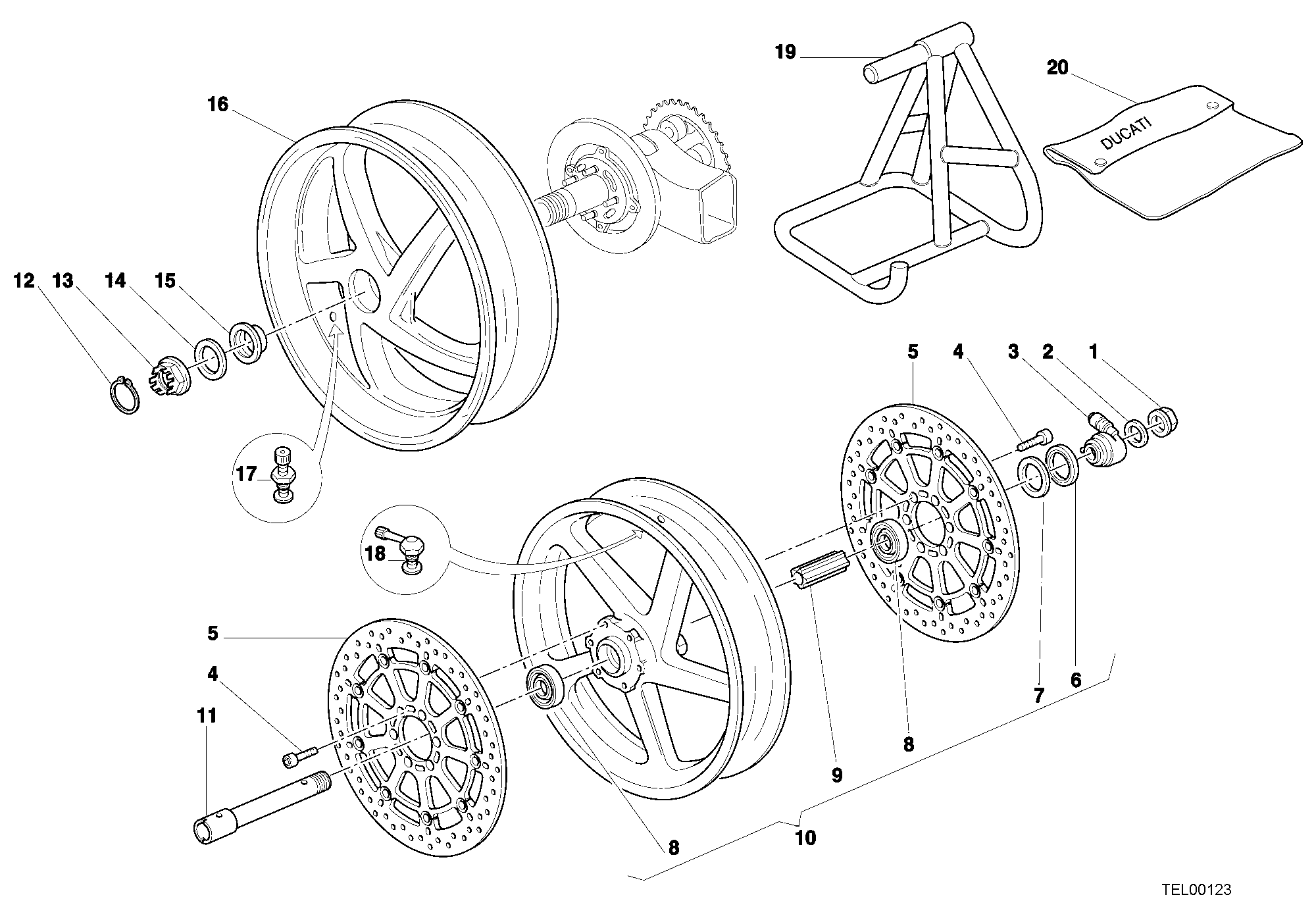 027 ROUES POUR SUPERBIKE 996 R 2001