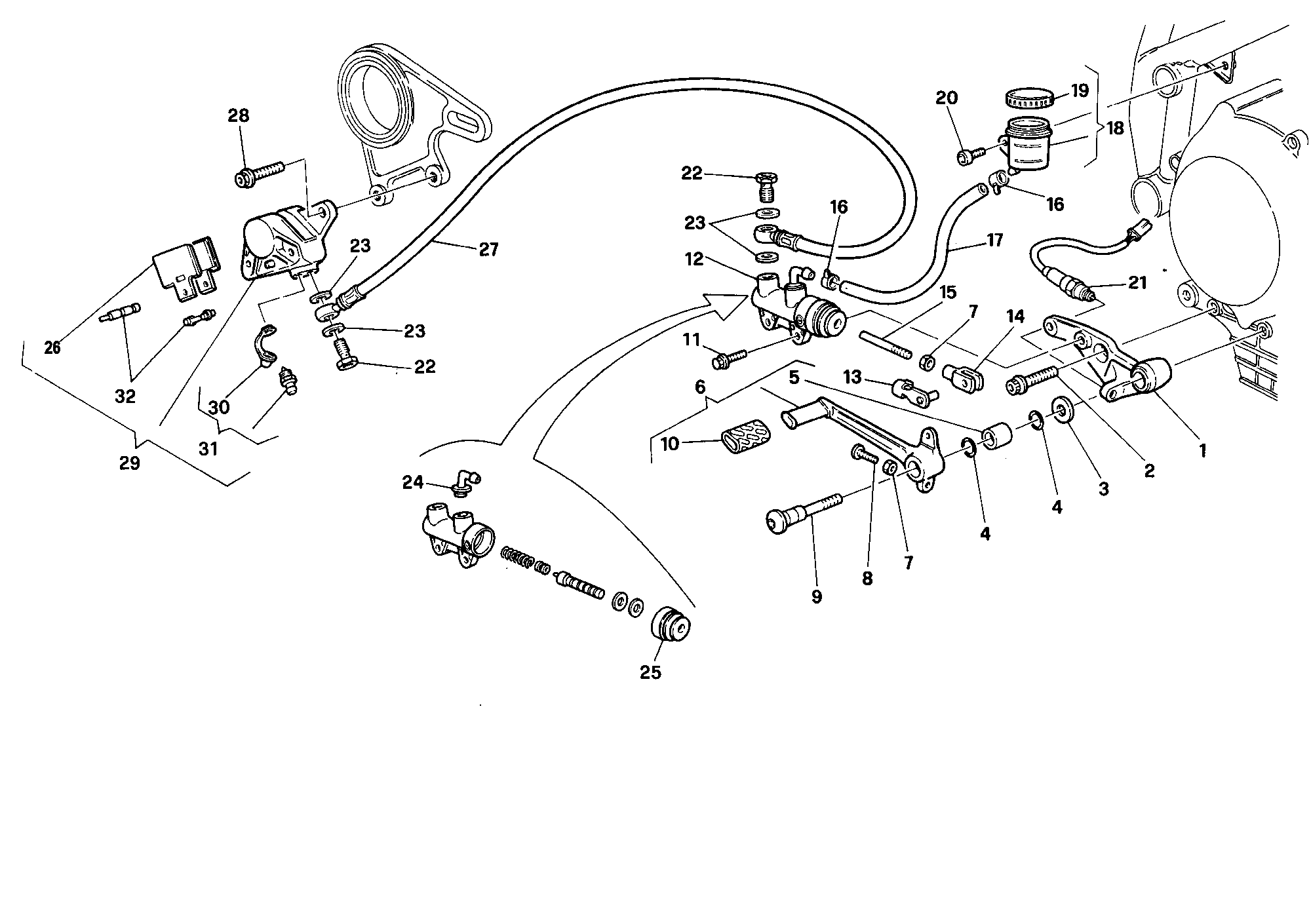026 SYSTEME DE FREIN ARRIERE POUR SUPERBIKE 916 SENNA 1994