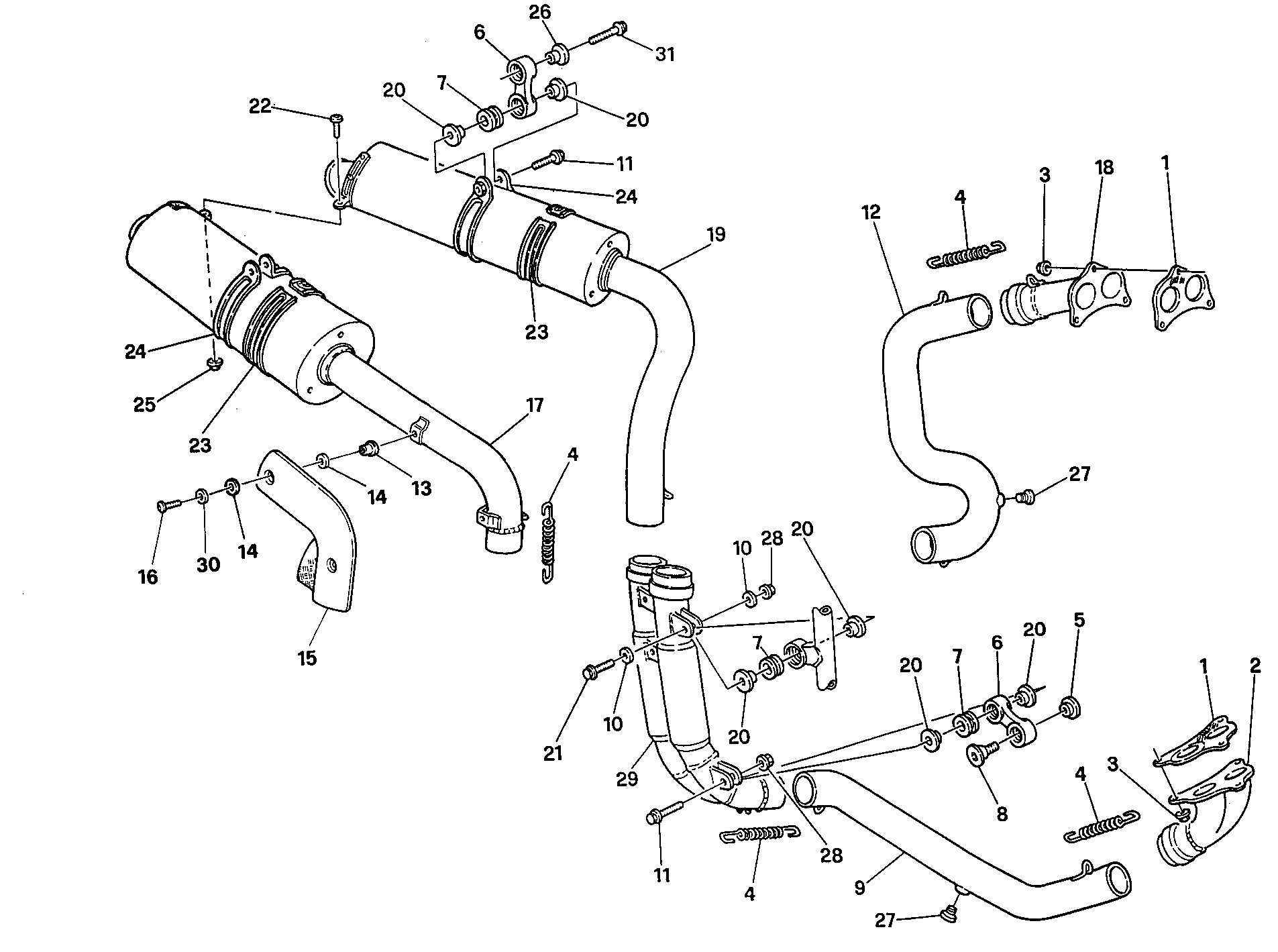 019 ECHAPPEMENT POUR SUPERBIKE 916 SPS 1997