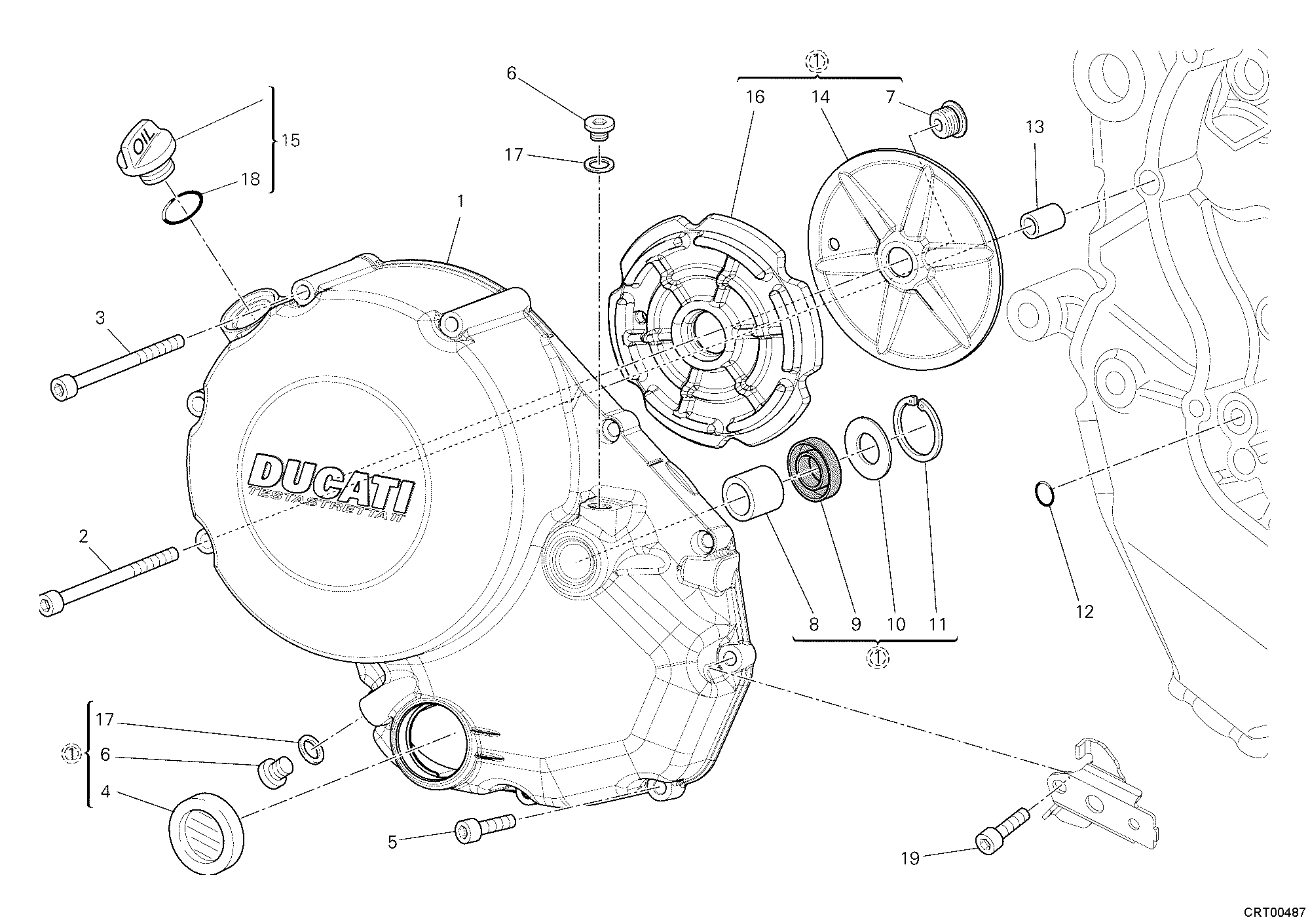 005 COUVERCLE EMBRAYAGE POUR MULTISTRADA 1200 S SPORT 2011