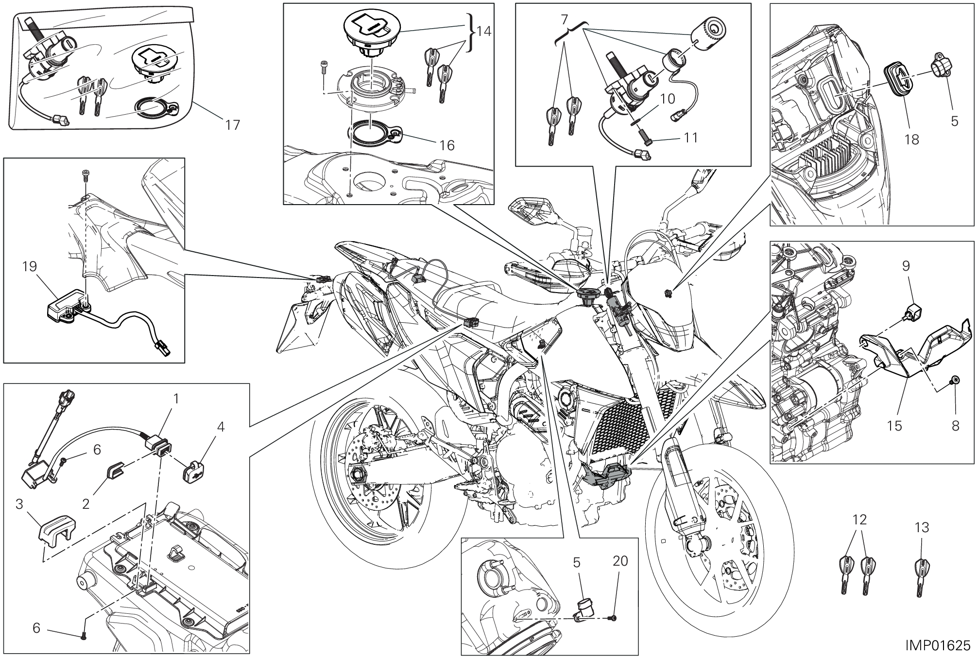 12D DISOISITIF ELECTRIQUES POUR HYPERMOTARD 698 MONO 2025