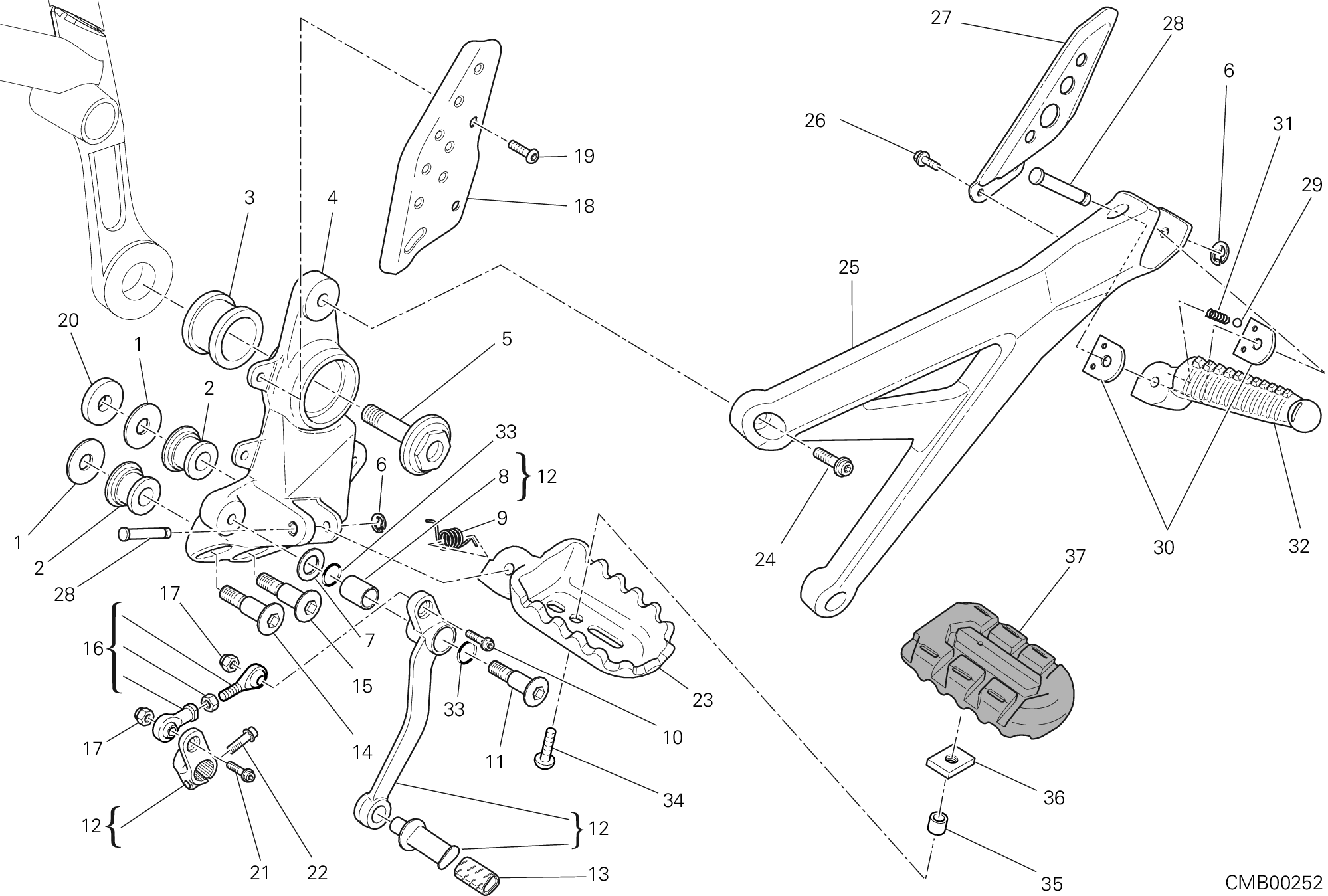 31A REPOSE PIED GAUCHE POUR HYPERMOTARD 1100 EVO 2010