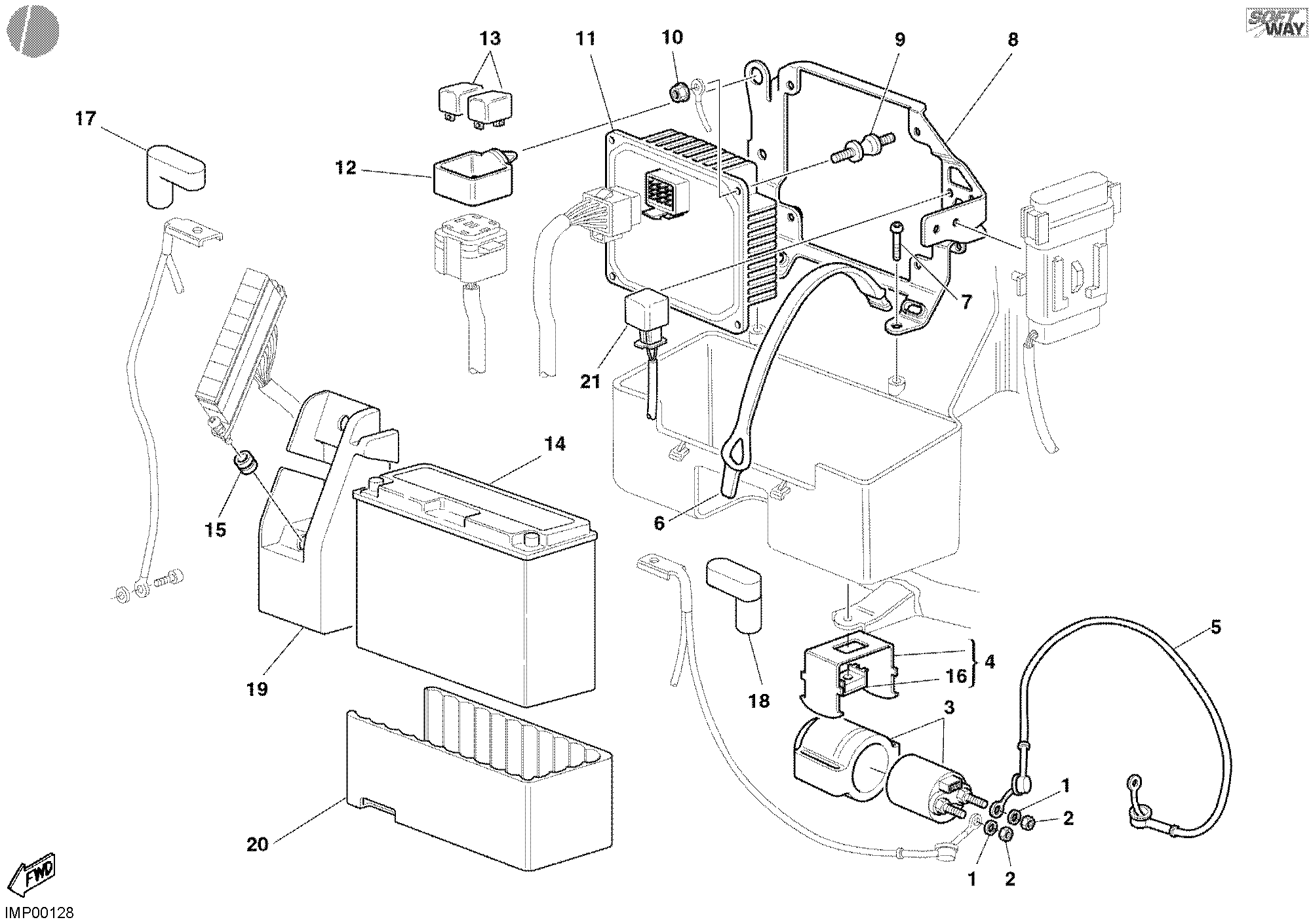 030 BATTERIE POUR SUPERSPORT 900 SS 2002