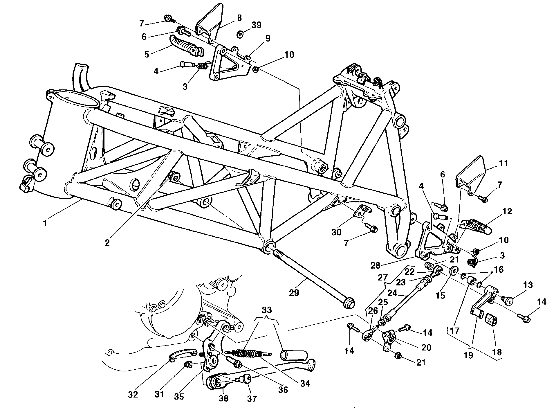 023 CADRE POUR SUPERBIKE 748 SPS 1998
