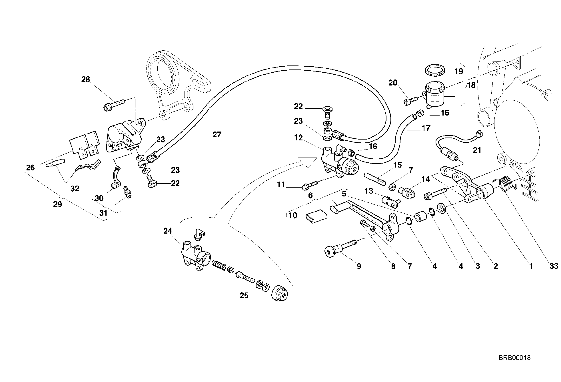 026 SYSTEME DE FREIN ARRIERE POUR SUPERBIKE 748 2000