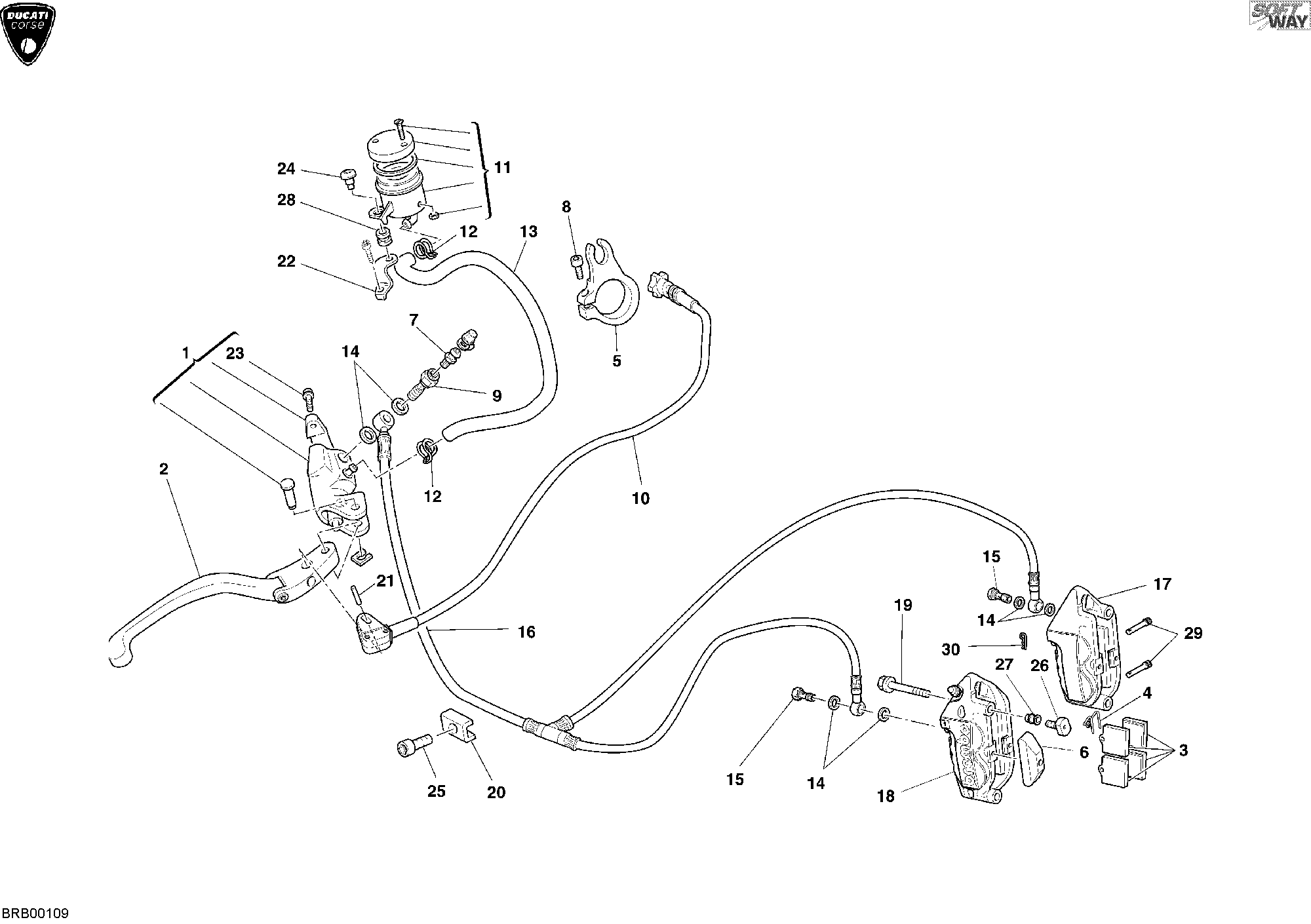 024 SYSTEME DE FREIN AVANT POUR SUPERBIKE 999 RS 2004