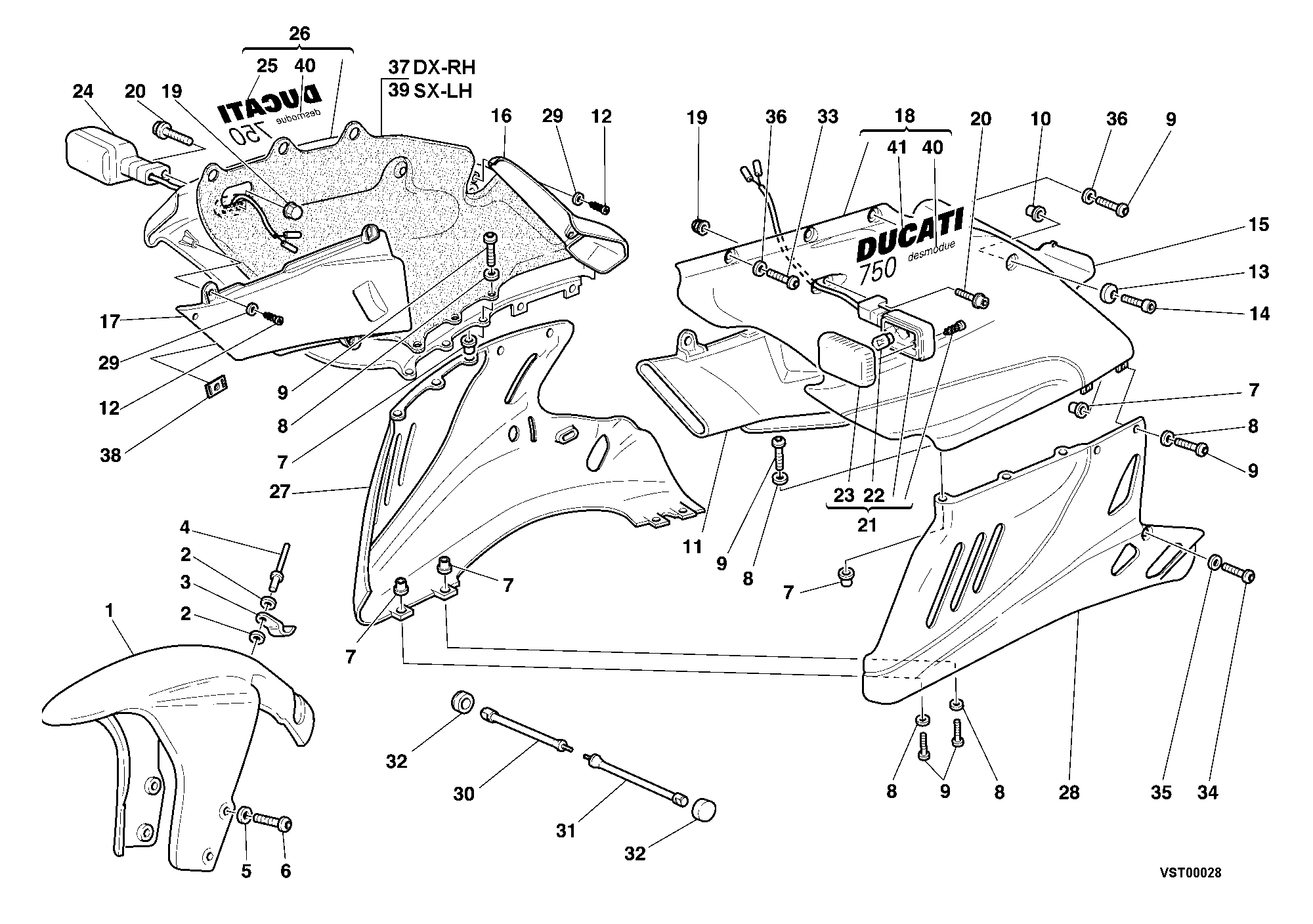 040 HABILLAGE POUR SUPERSPORT 750 SS 2001