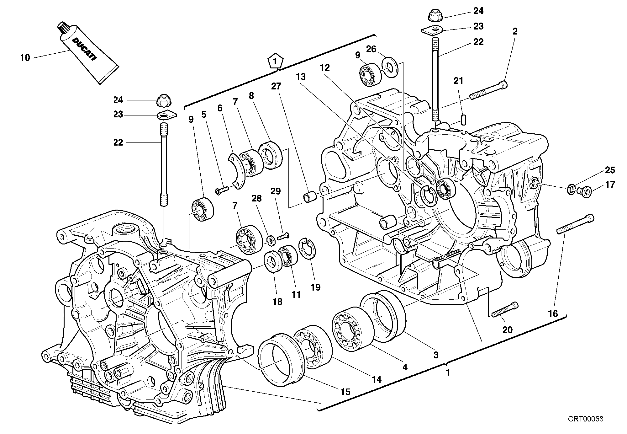 010 CARTER MOTEUR POUR SUPERBIKE 748 R SINGLE SEAT 2001