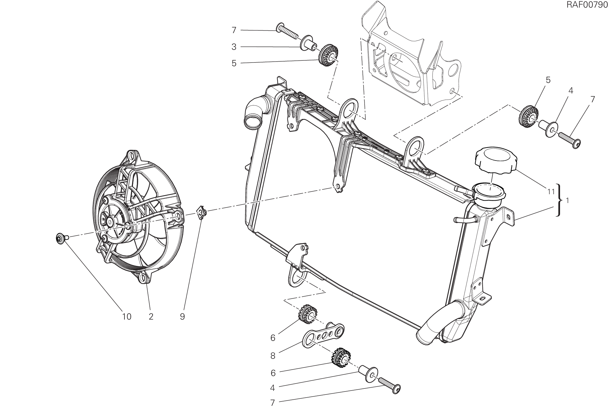 24A RADIATEUR DEAU POUR HYPERMOTARD 698 MONO 2024