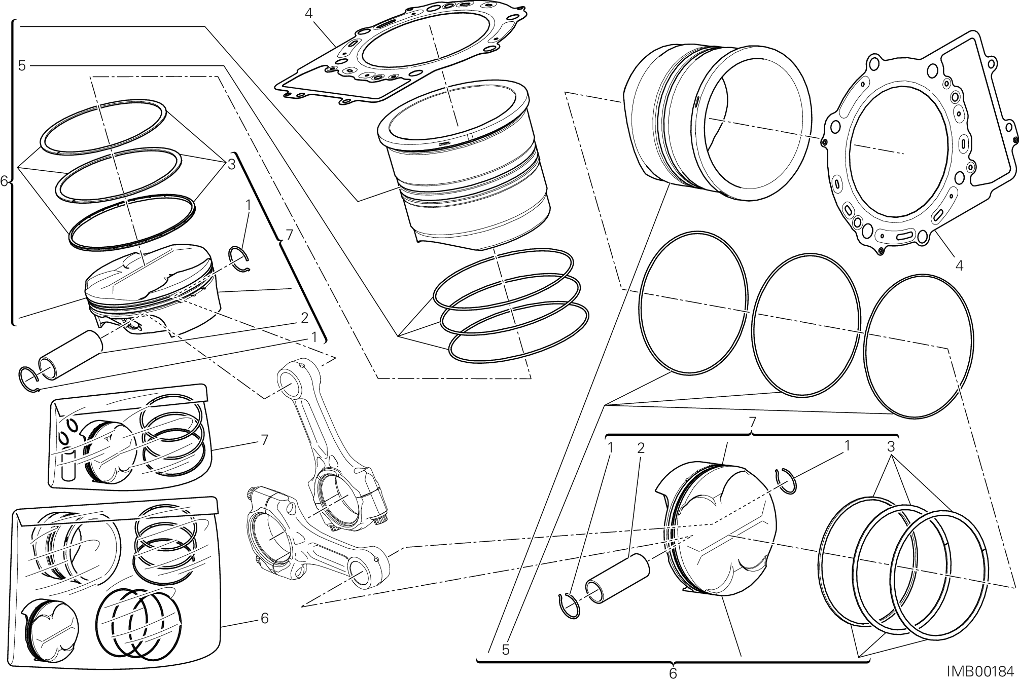 007 CYLINDRES PISTONS POUR SUPERBIKE 1199 PANIGALE R 2014