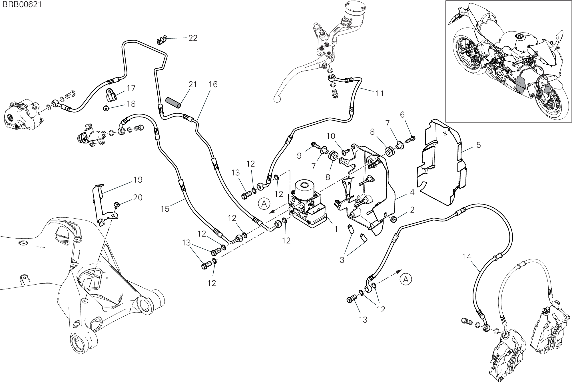 20C SYSTEME DE FREIN ABS POUR SUPERBIKE PANIGALE V4 R 2019