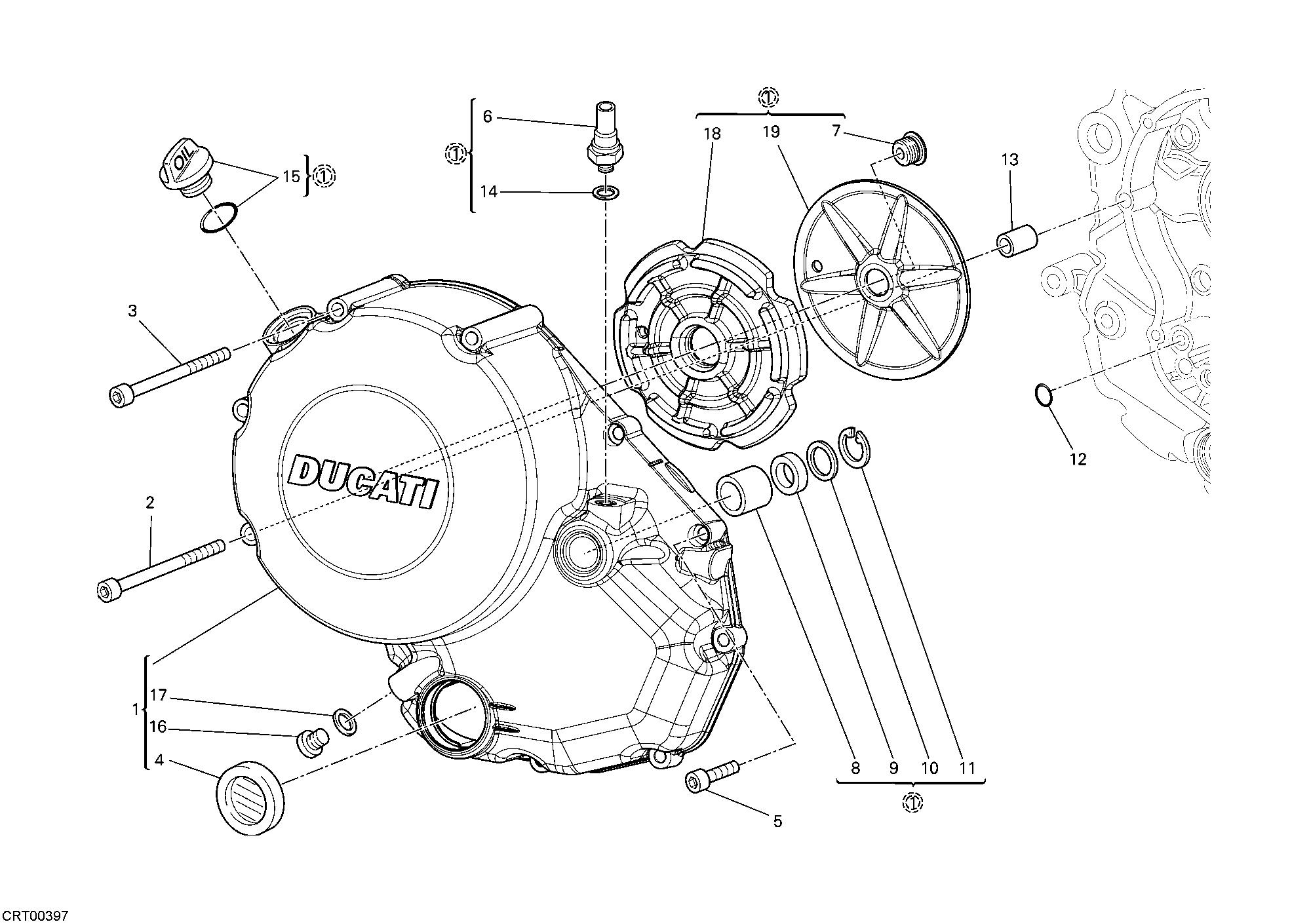 005 COUVERCLE EMBRAYAGE POUR MONSTER 1100 EVO ABS 2012