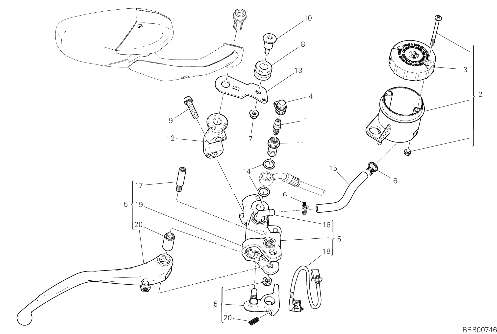20A POMPE FREIN AVANT POUR MULTISTRADA V4 PIKES PEAK 2022
