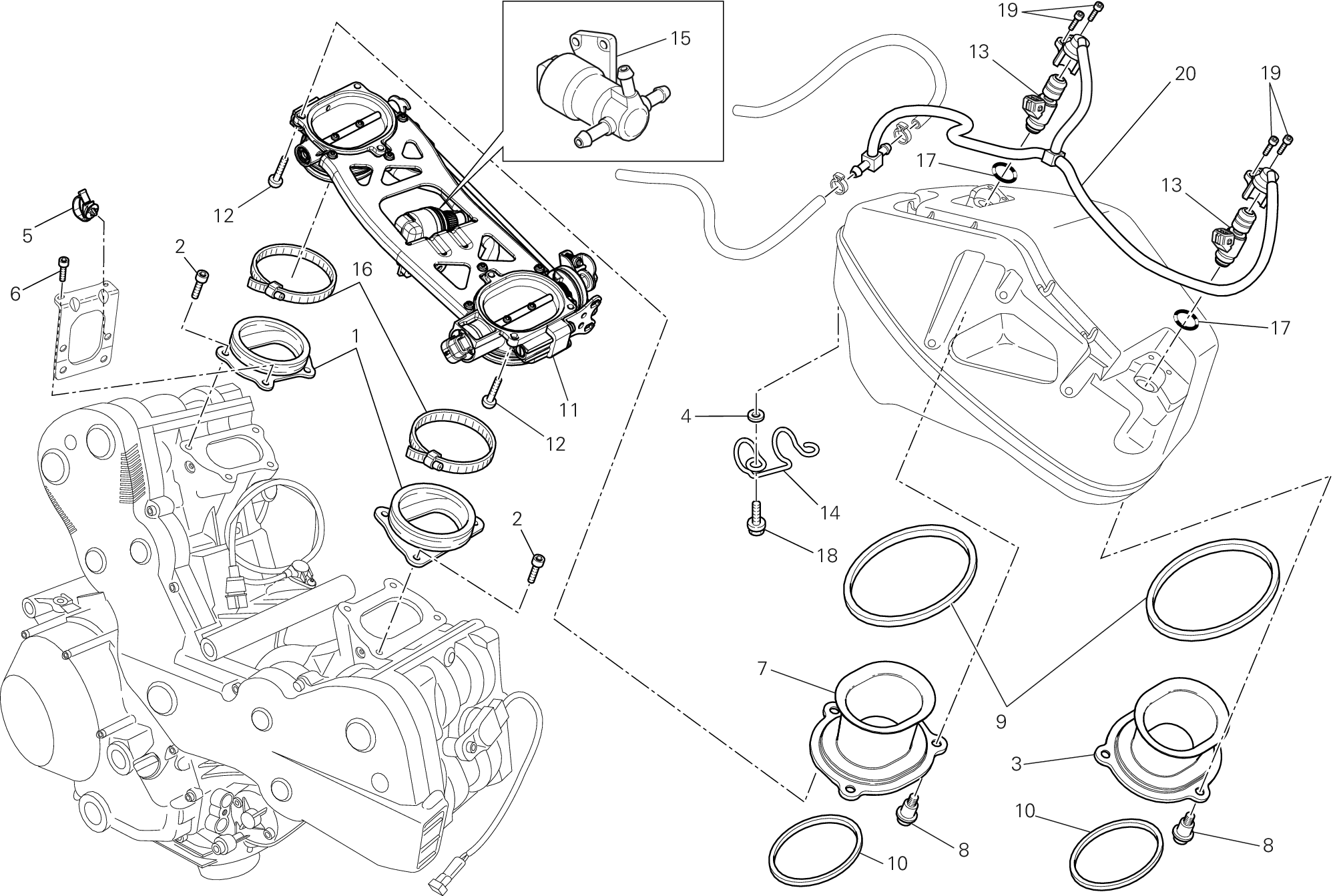 017 CORPS PAPILLON POUR SUPERBIKE 848 EVO 2013