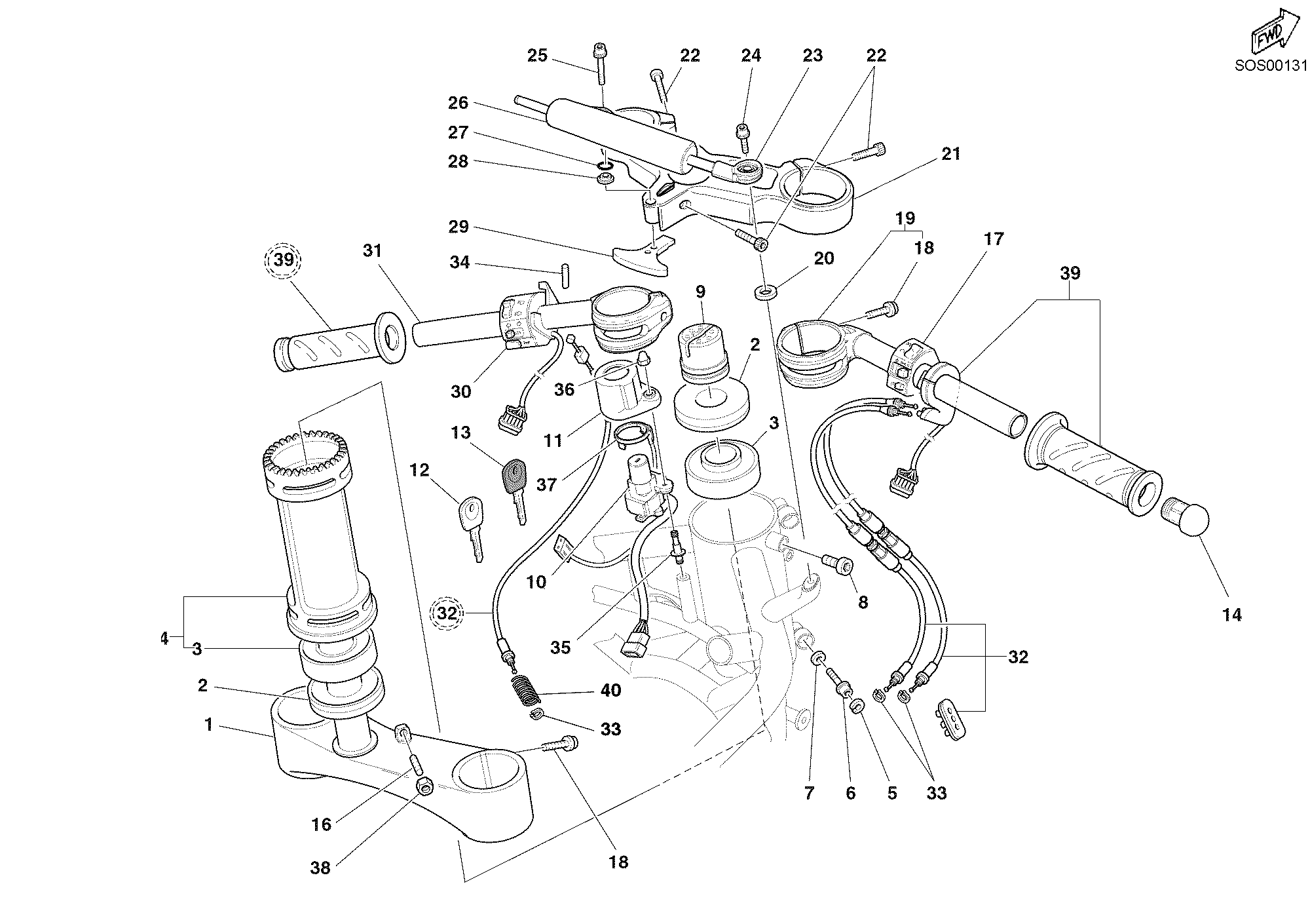 021 GUIDON POUR SUPERBIKE 999 2004