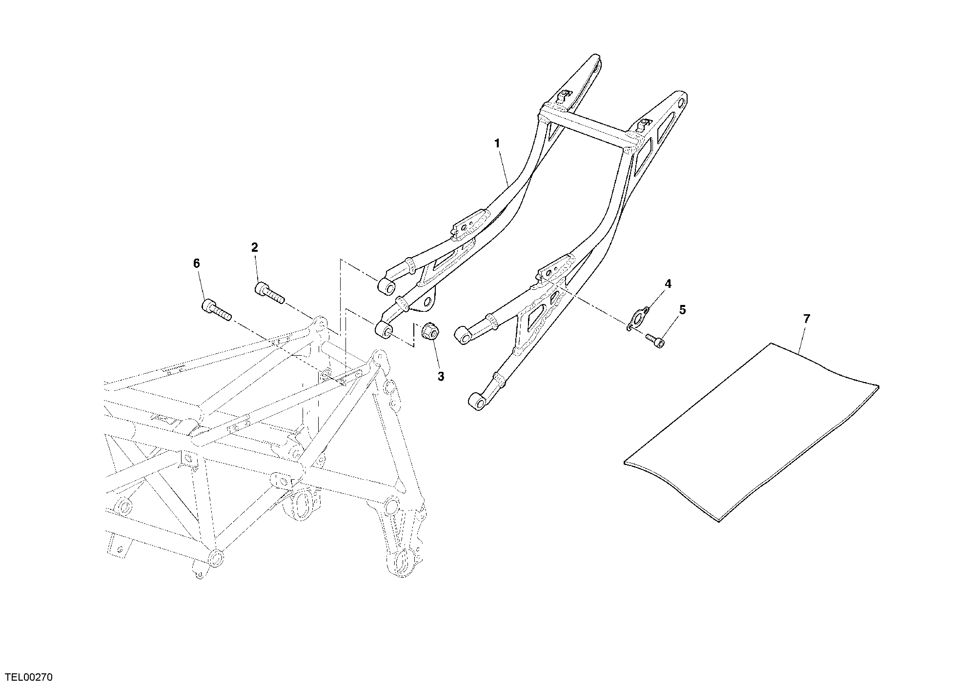 027 CADRE ARRIERE POUR SUPERBIKE 999 RS 2005