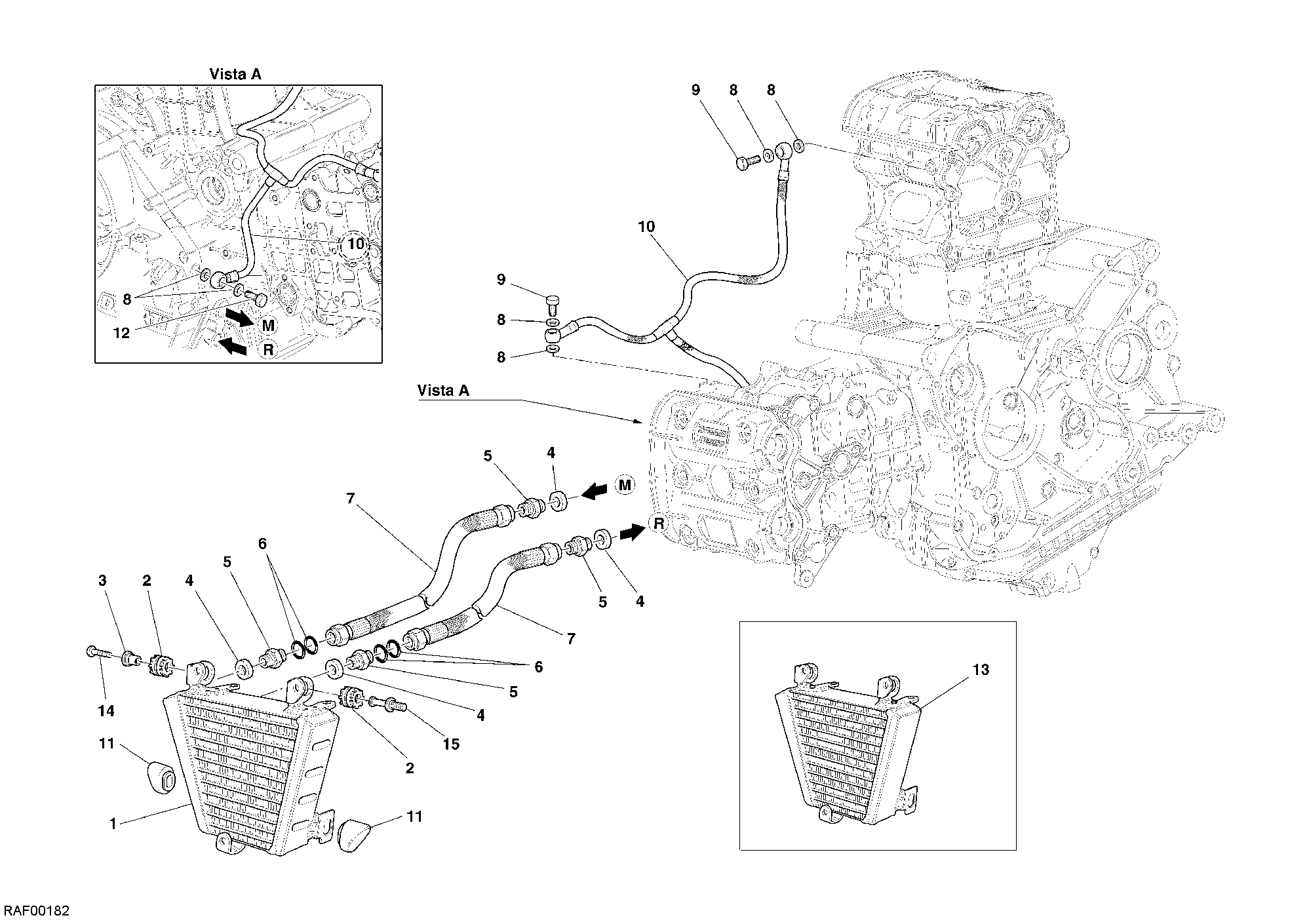 016 RADIATEUR A HUILE POUR SUPERBIKE 999 S 2005