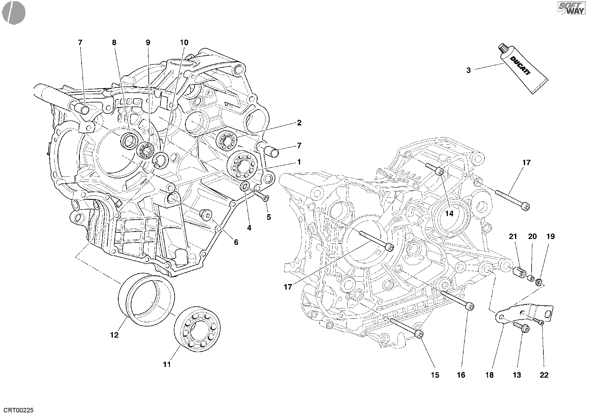 10A ROULEMENTS CARTER MOTEUR POUR SUPERBIKE 999 2006