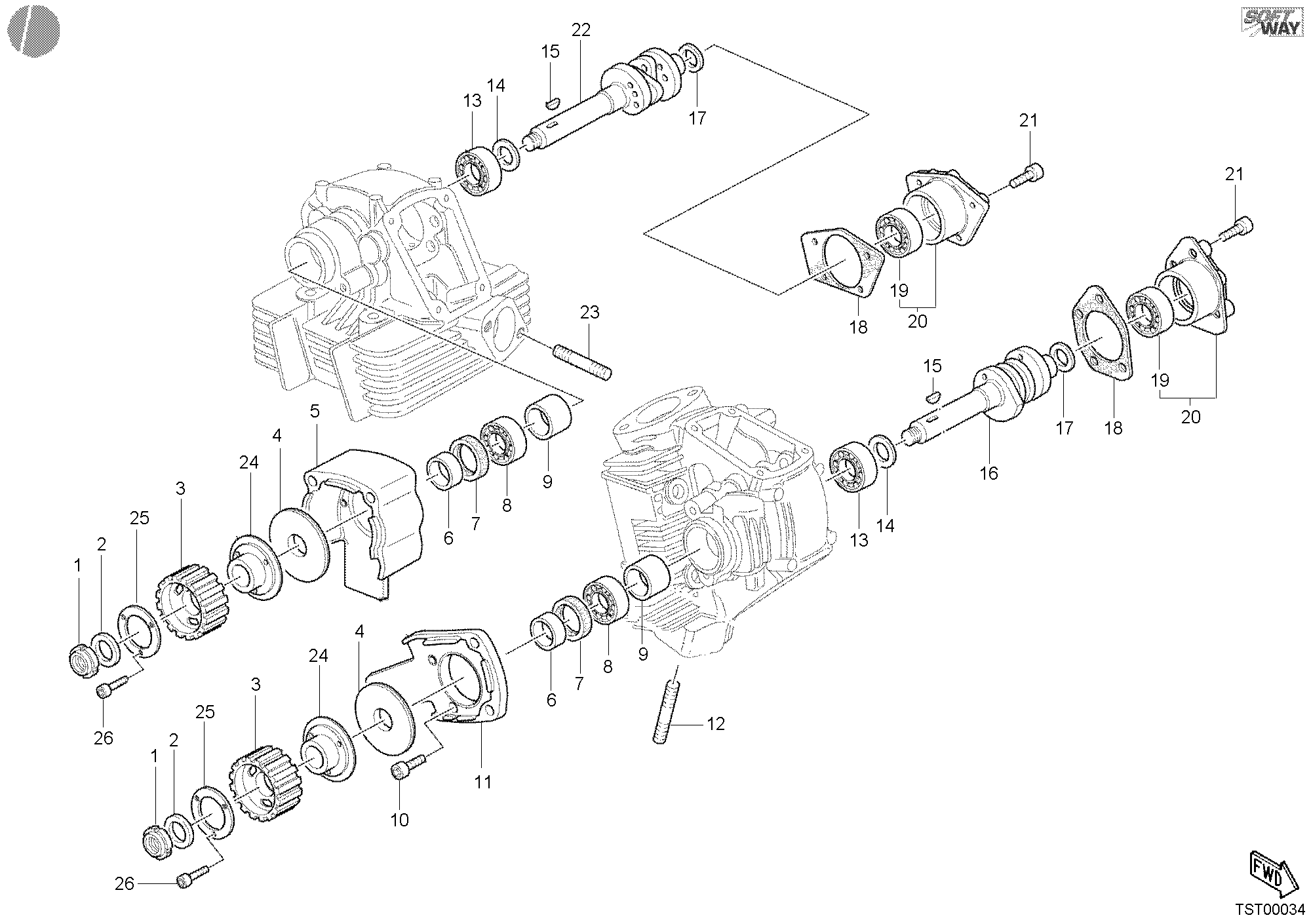 013 ARBRE A CAMES POUR MONSTER 750 2002