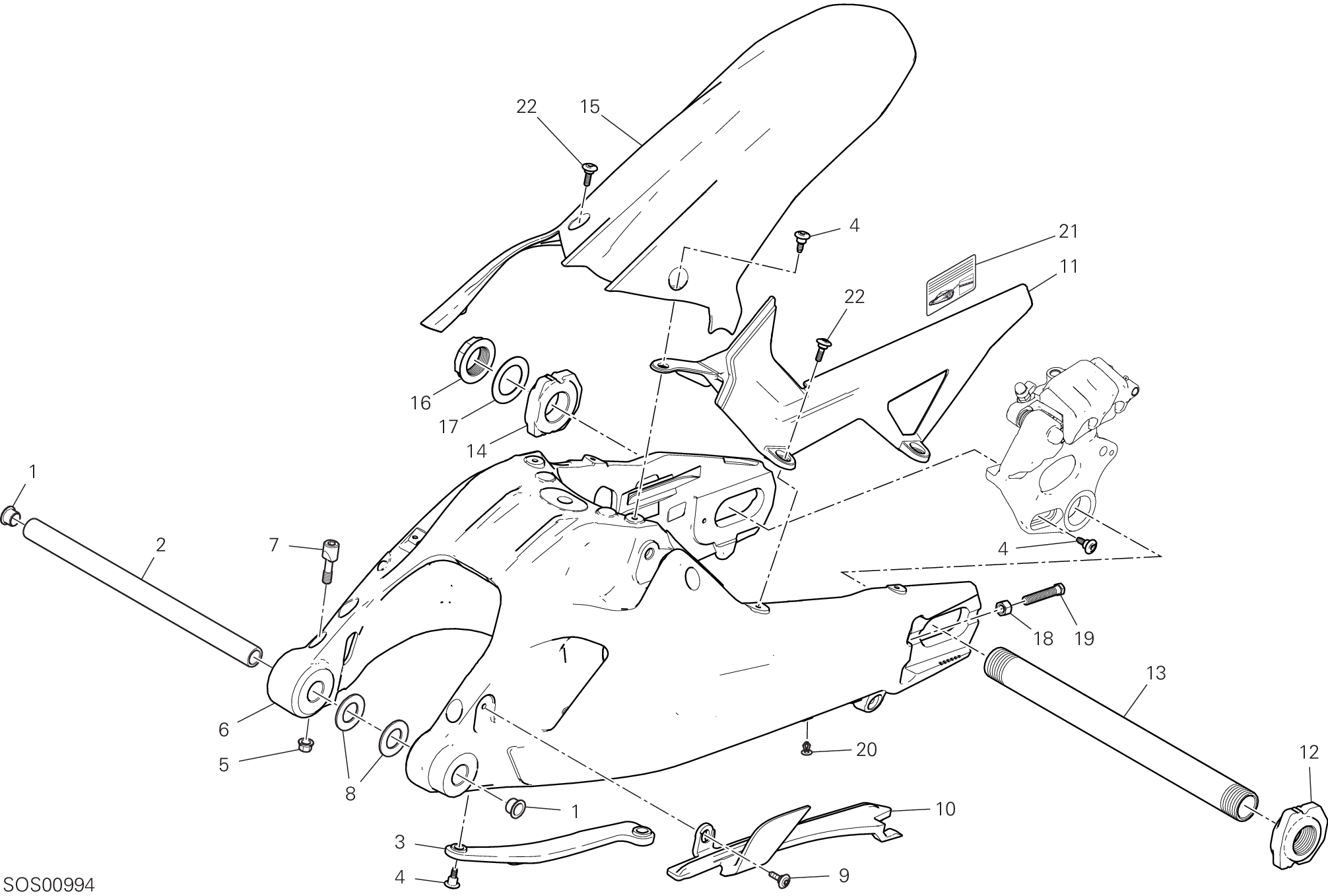 28A BRAS OSCILLANT POUR MULTISTRADA 950 2019