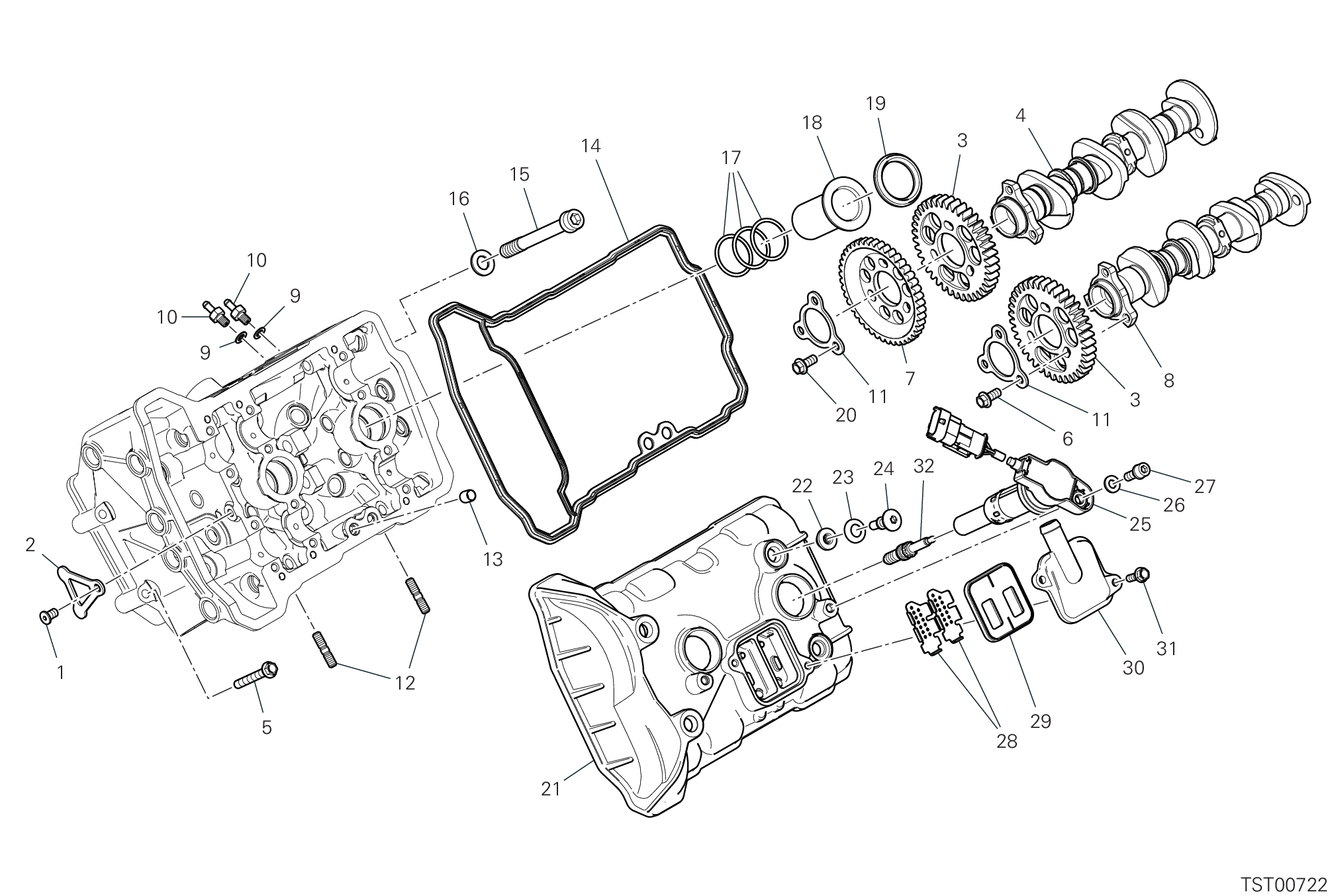 12A CULASSE AVANT DISTRIBUTION POUR MULTISTRADA V4 RS 2024