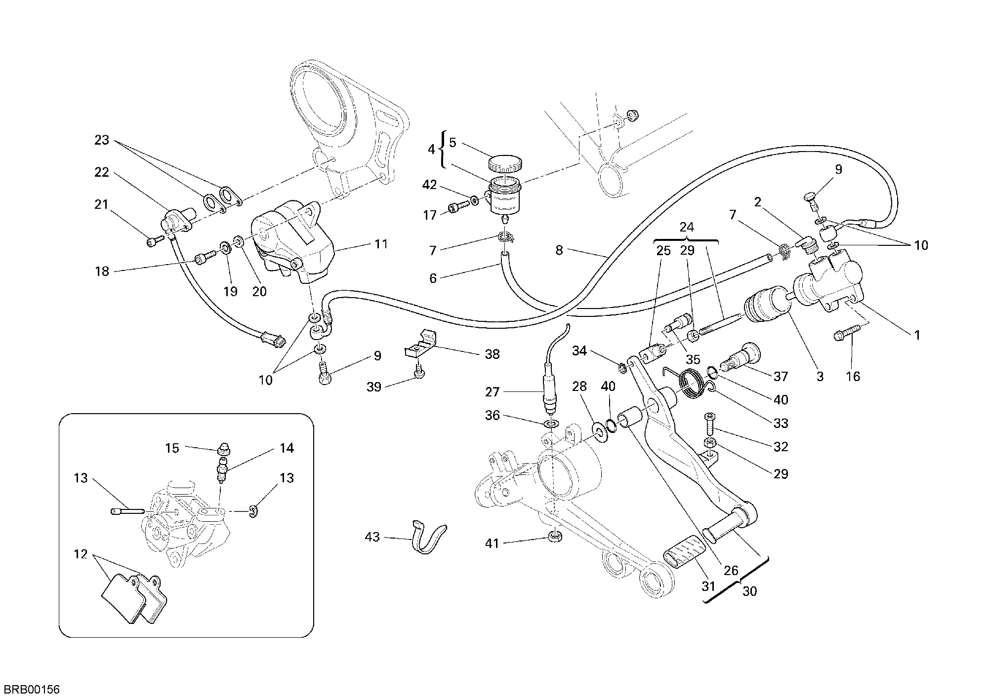 030 SYSTEME DE FREIN ARRIERE POUR MONSTER S2R 800 2007