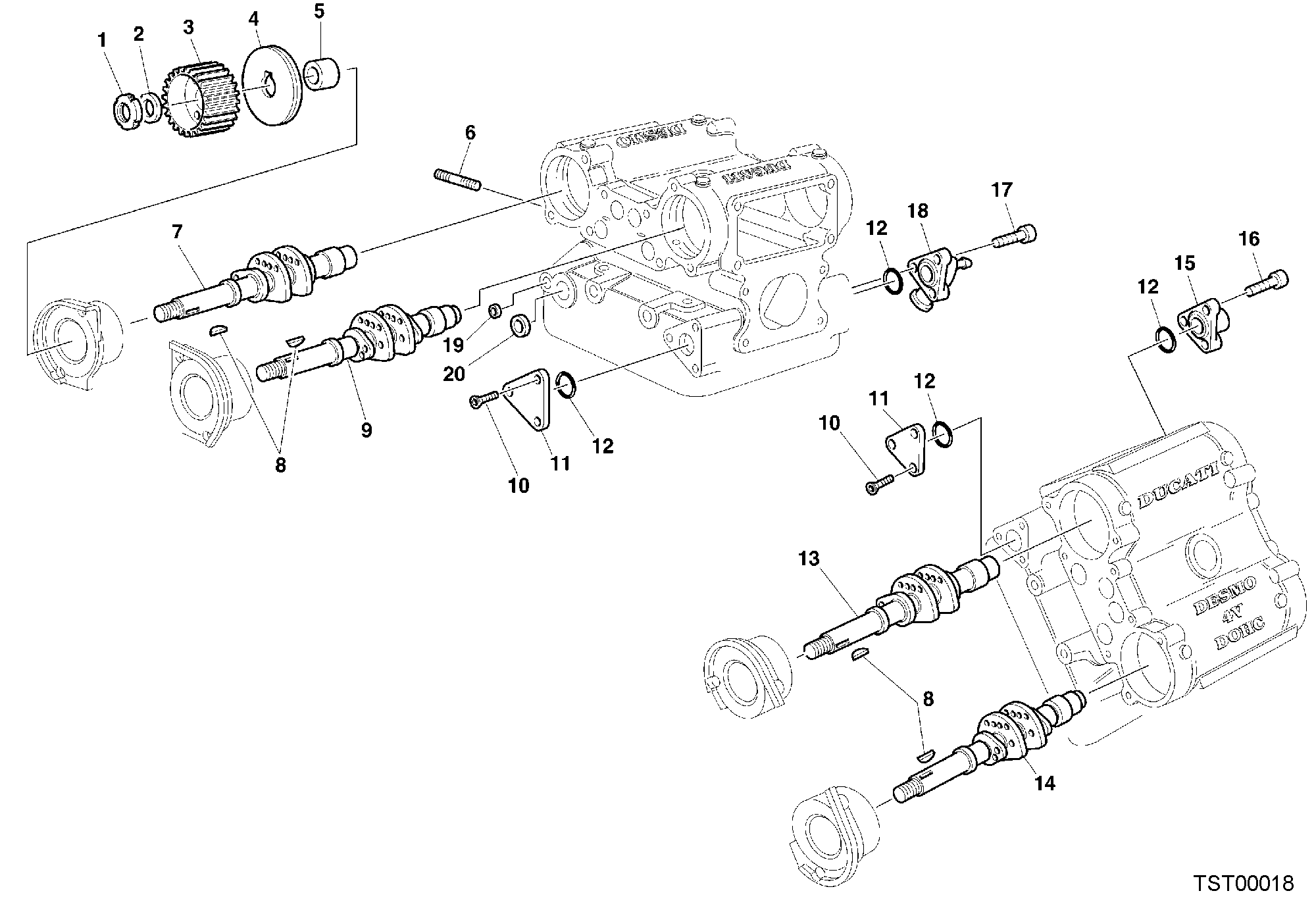 014 ARBRE A CAMES POUR SUPERBIKE 996 SPS 2000