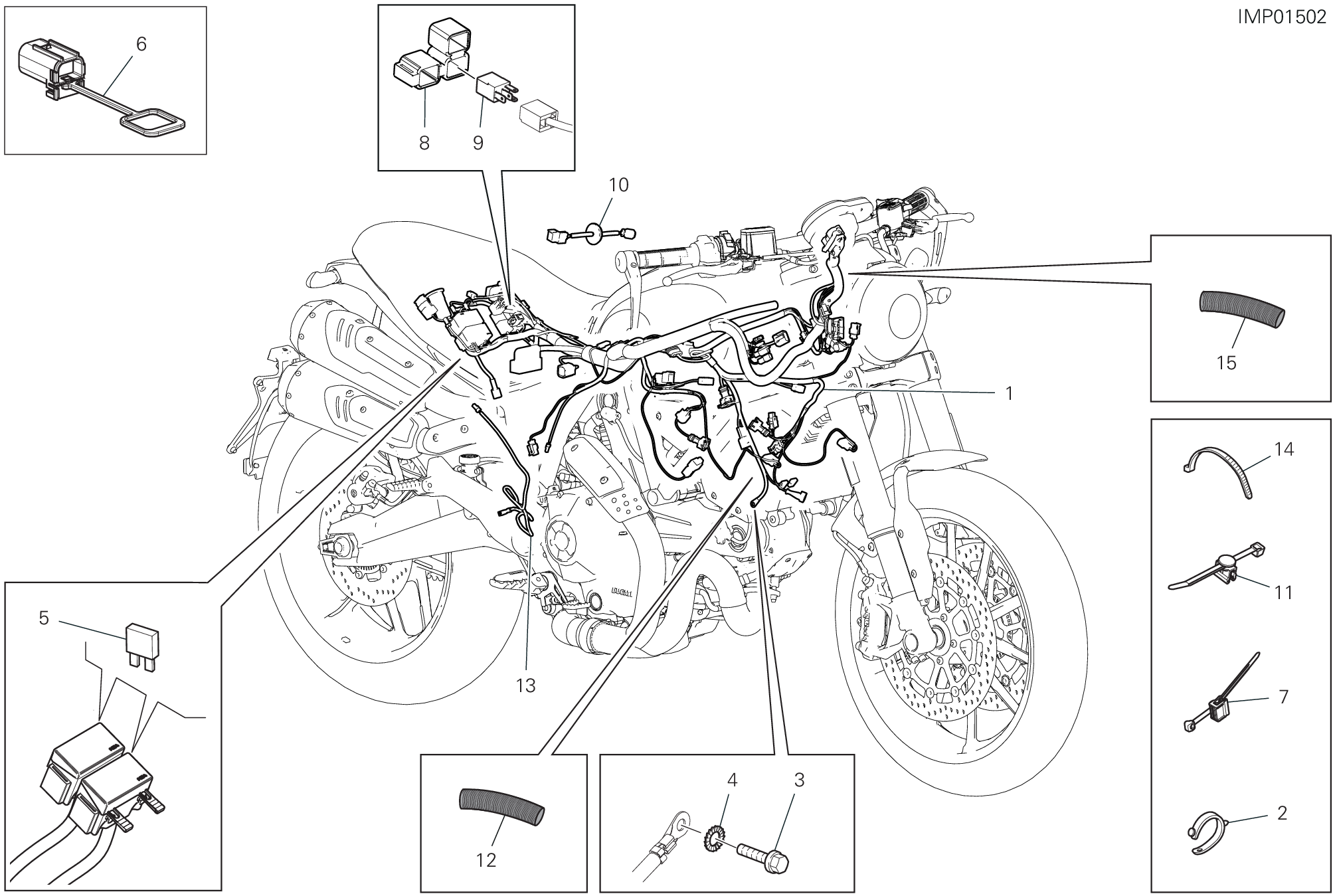 13B CIRCUIT ELECTRIQUE VEHICULE POUR SCRAMBLER 1100 SPORT PRO 2020