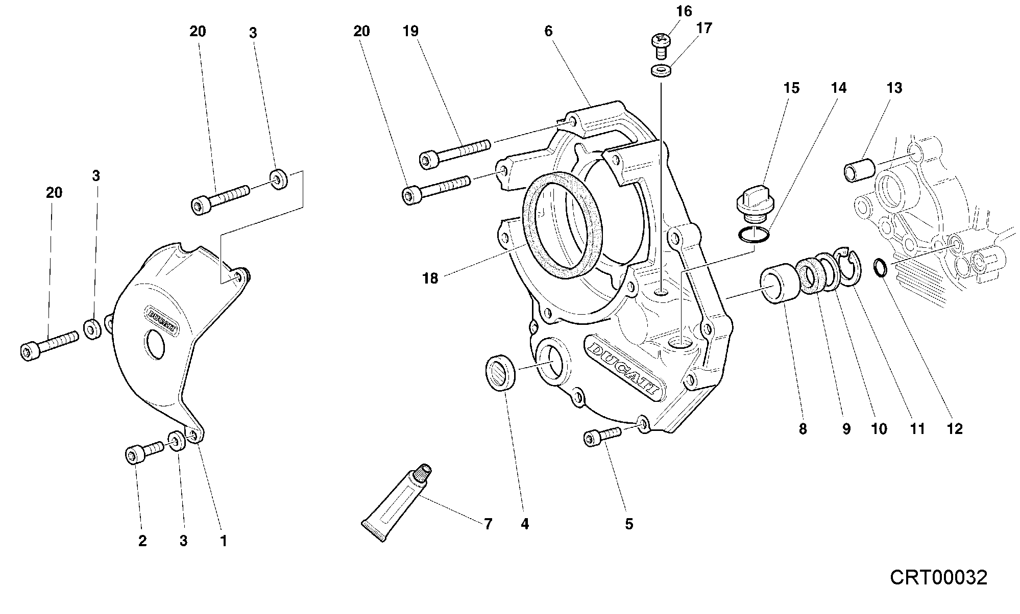 005 COUVERCLE EMBRAYAGE POUR SUPERBIKE 996 RS 2000