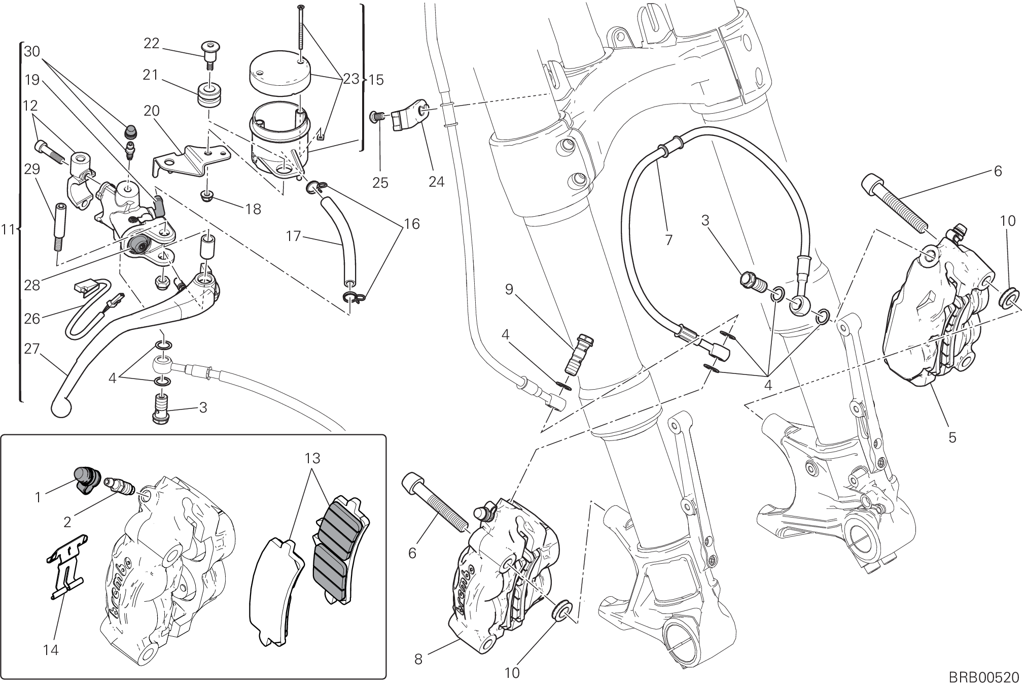 024 SYSTEME DE FREIN AVANT POUR MONSTER 1200 R 2016