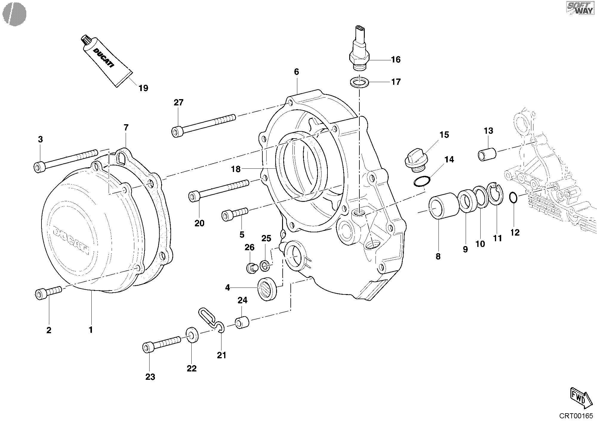 005 COUVERCLE EMBRAYAGE POUR MULTISTRADA 1000 2003