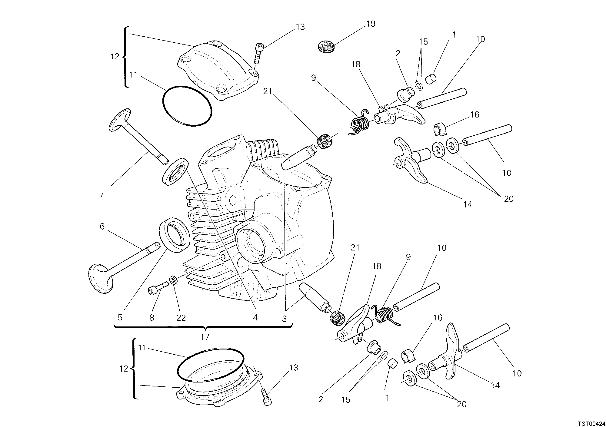 015 CULASSE HORIZONTALE POUR MONSTER 1100 EVO ABS 2013