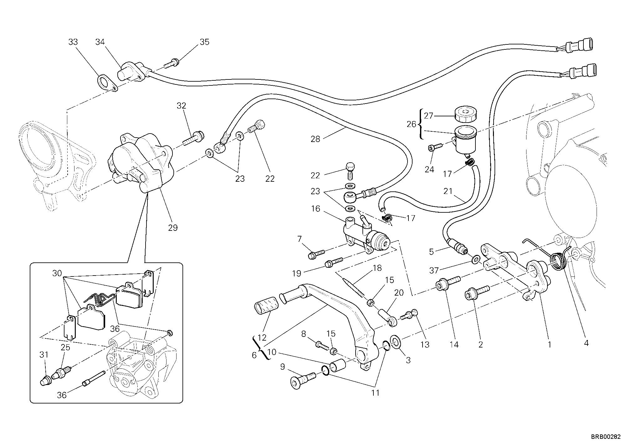 025 SYSTEME DE FREIN ARRIERE POUR SUPERBIKE 848 2009