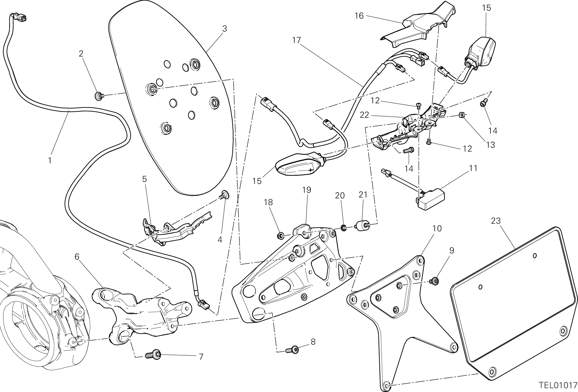 27A PORTE BALAI POUR XDIAVEL DARK 2022