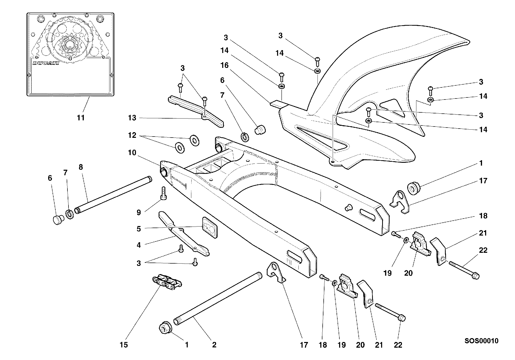 034 BRAS OSCILLANT POUR SPORT TOURING ST2 1999