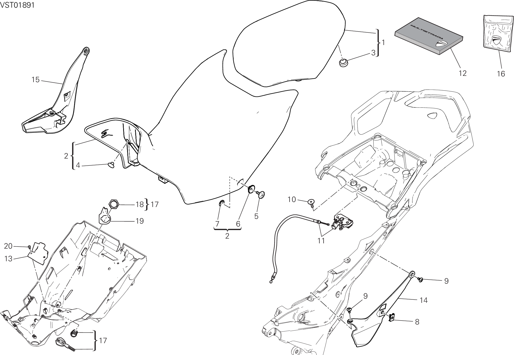 033 SELLE POUR MULTISTRADA 1260 ENDURO 2019
