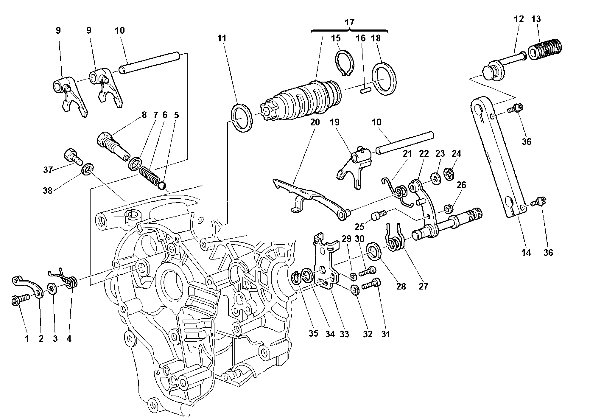 020 ARBRE SELECTEUR DE VITESSES POUR SUPERBIKE 748 R 1999