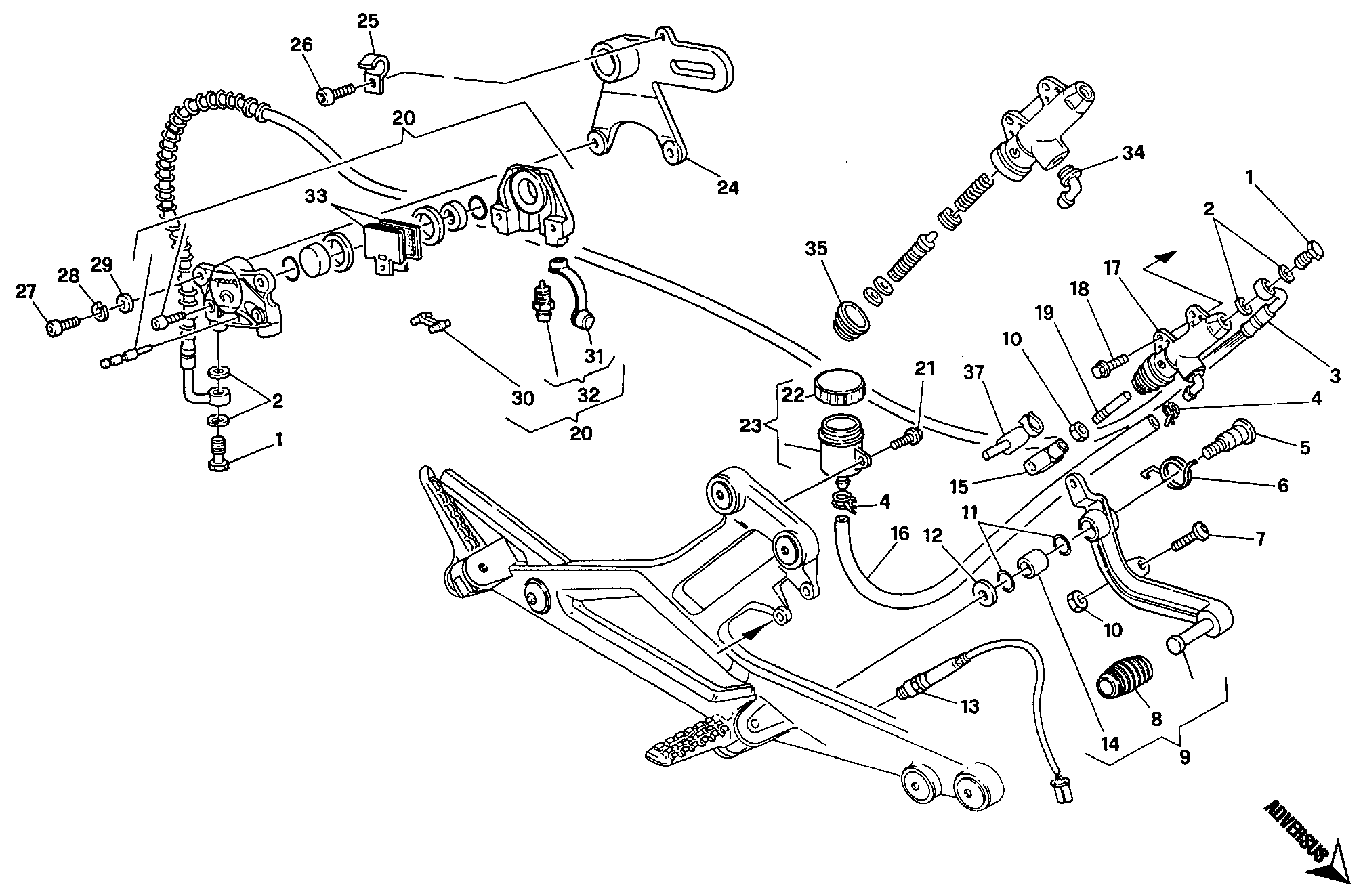 026 SYSTEME DE FREIN ARRIERE POUR MONSTER 600 1993